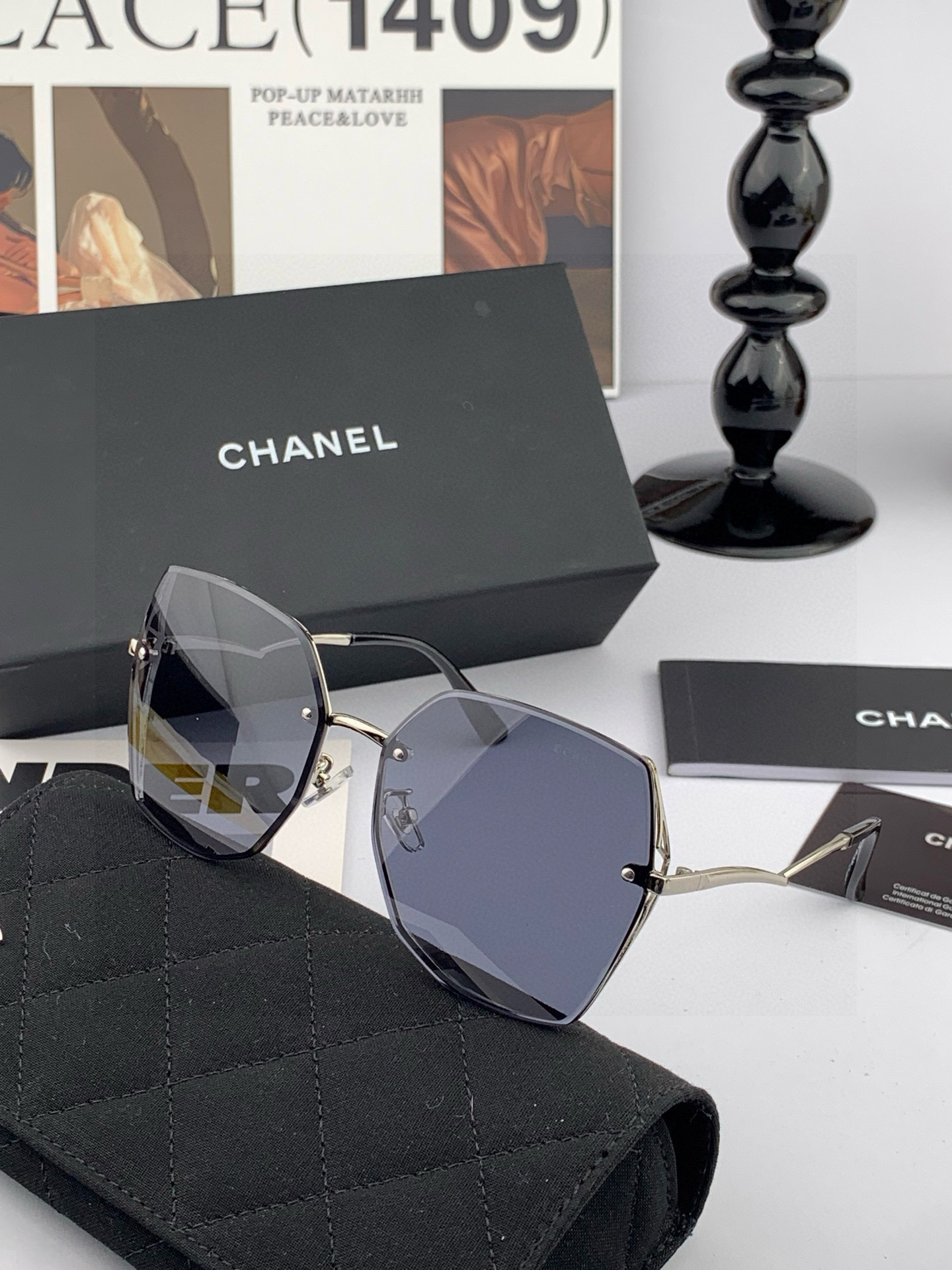 🔺 【香奈儿-尼龙偏光太阳镜】2025开春新款 潮流爆款 时尚多边形偏光太阳镜 高品质 佩戴舒适 网红潮