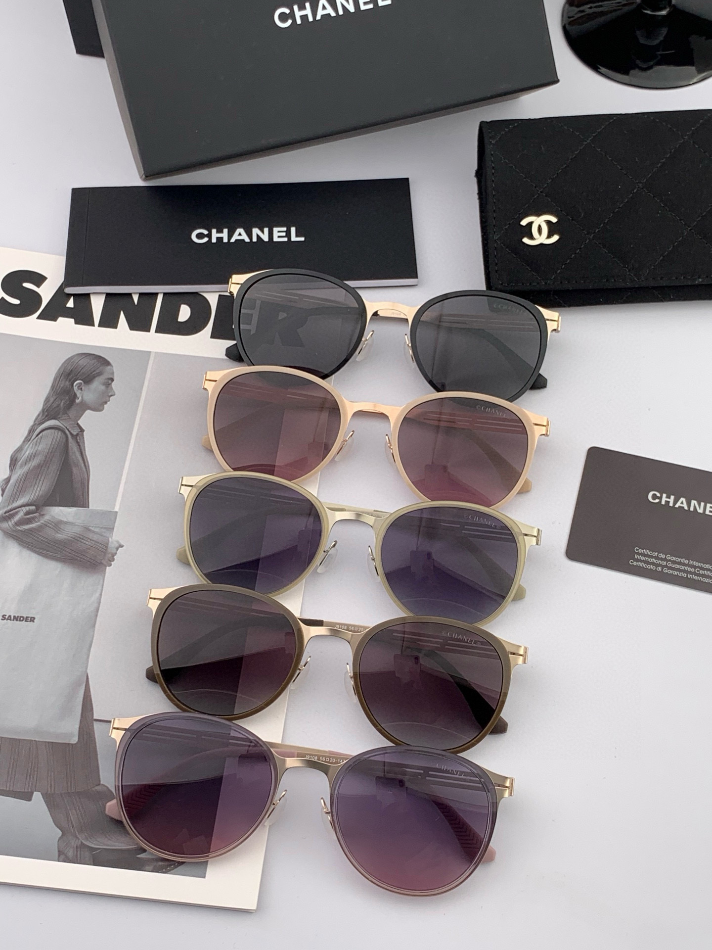 🔺 【香奈儿】2025开春新款 潮流爆款 时尚圆框无螺丝太阳镜 高品质 佩戴舒适 网红潮款墨镜 女士高清
