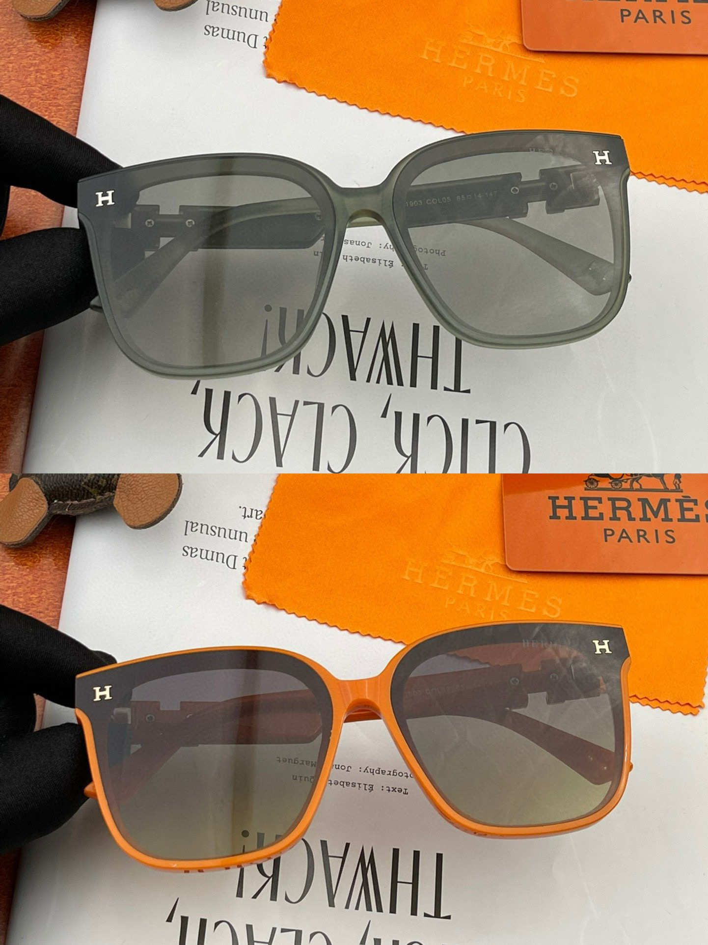  【TR尼龙偏光系列】爱马仕   经典的方框设计，不挑脸型，无论搭配大衣还是连衣裙都非常显气质尼龙偏光镜