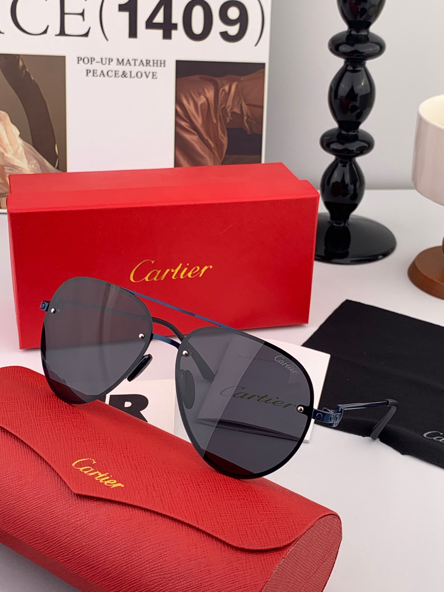  【Cartier  卡地亚】 👑男女款偏光墨镜  双色烤漆工艺  进口宝丽来偏光镜片   顶级做工彰显
