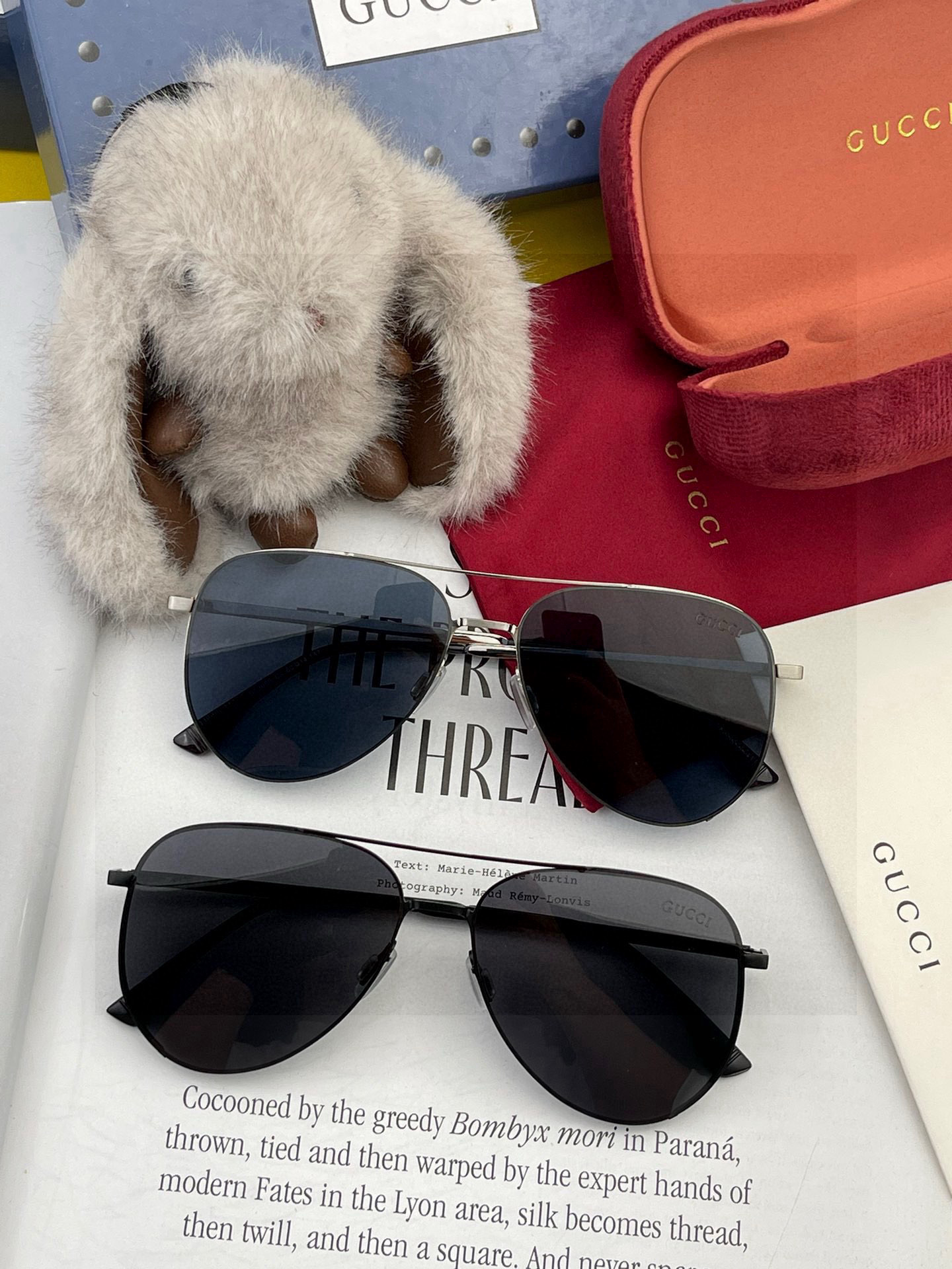         GUCCI 男款炫彩飞行员偏光太阳镜 ❤️材质：高清尼龙加厚卡槽高清偏光镜片 🌹无边框镜