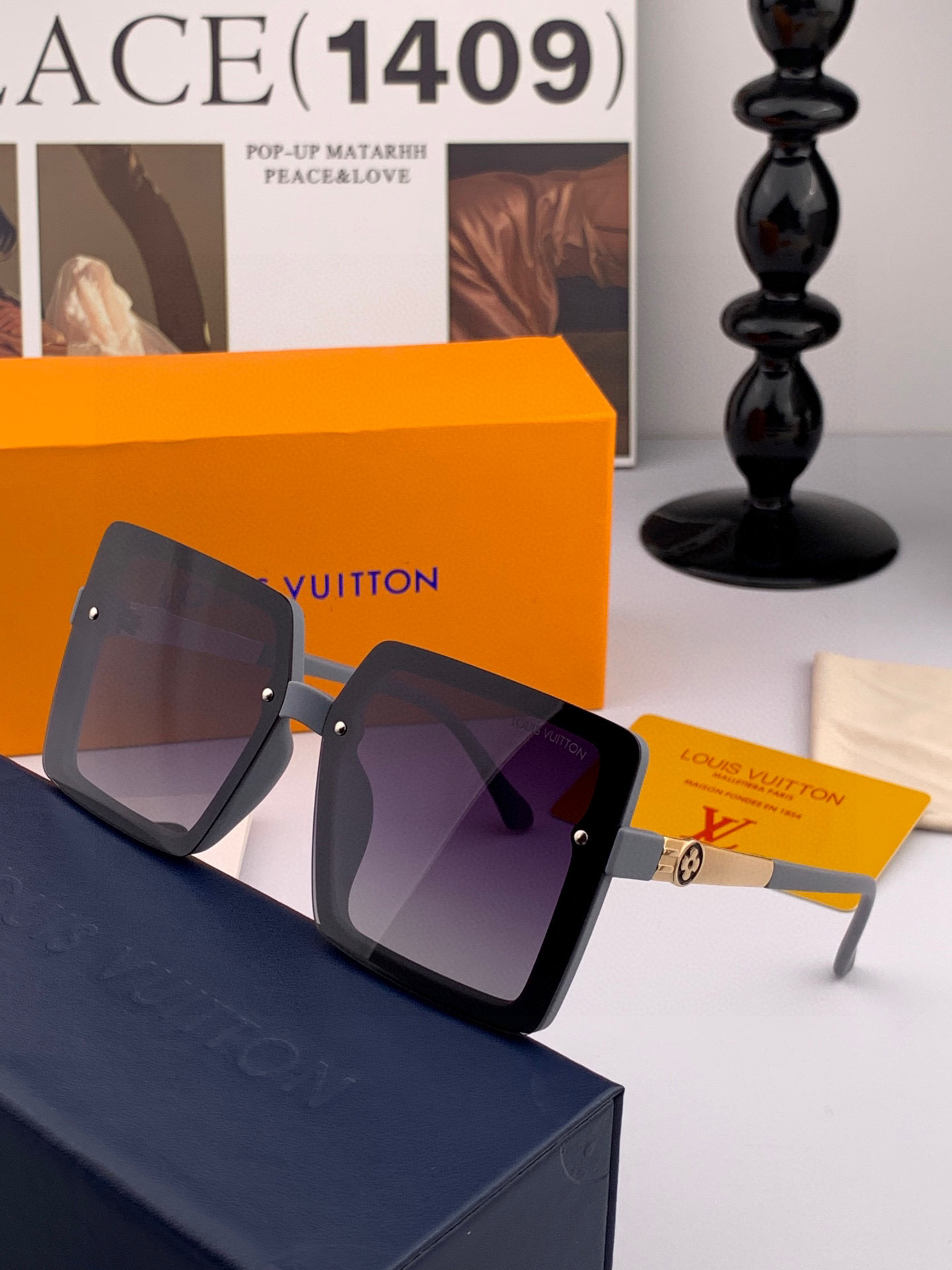    【TR偏光系列】lv大框太阳镜墨镜经典的方框设计，不挑脸型，无论搭配大衣还是连衣裙都非常显气质偏光