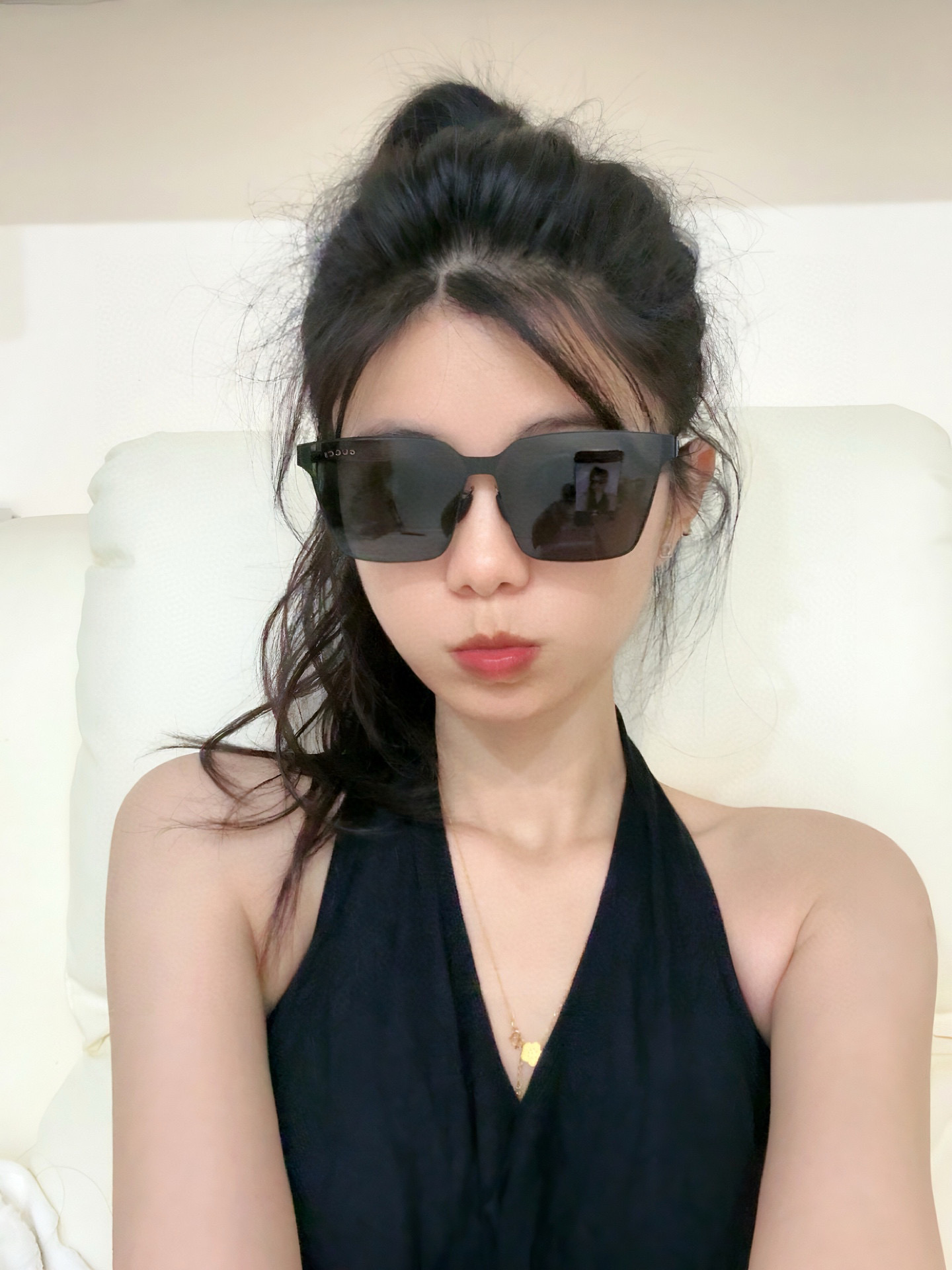        GUCCI 男款炫彩飞行员偏光太阳镜 ❤️材质：高清尼龙加厚卡槽高清偏光镜片 🌹无边框镜架