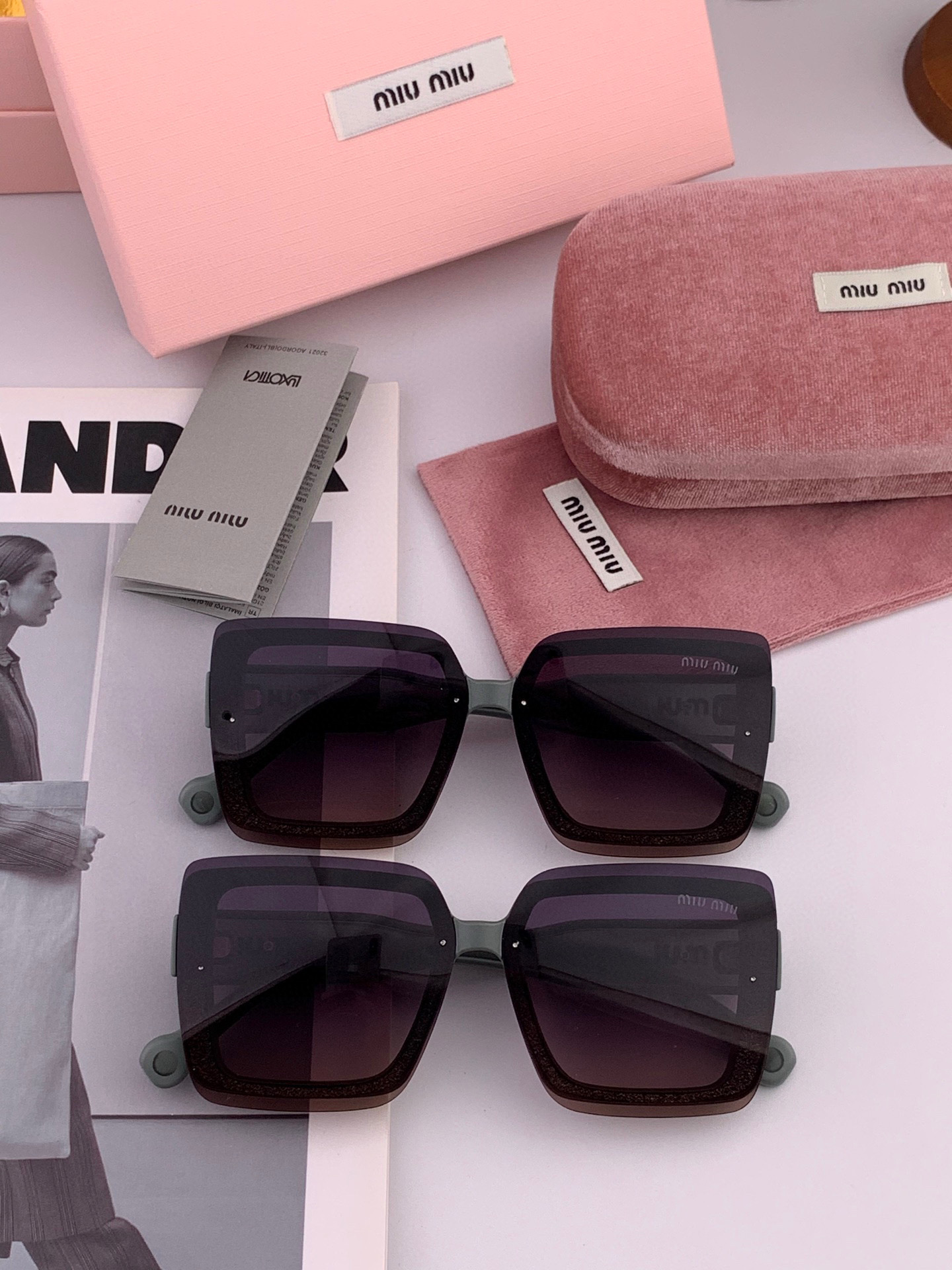  🔺 【缪缪 TR偏光太阳镜】2025开春新款 潮流爆款 时尚方框偏光太阳镜 高品质 佩戴舒适 网红潮款