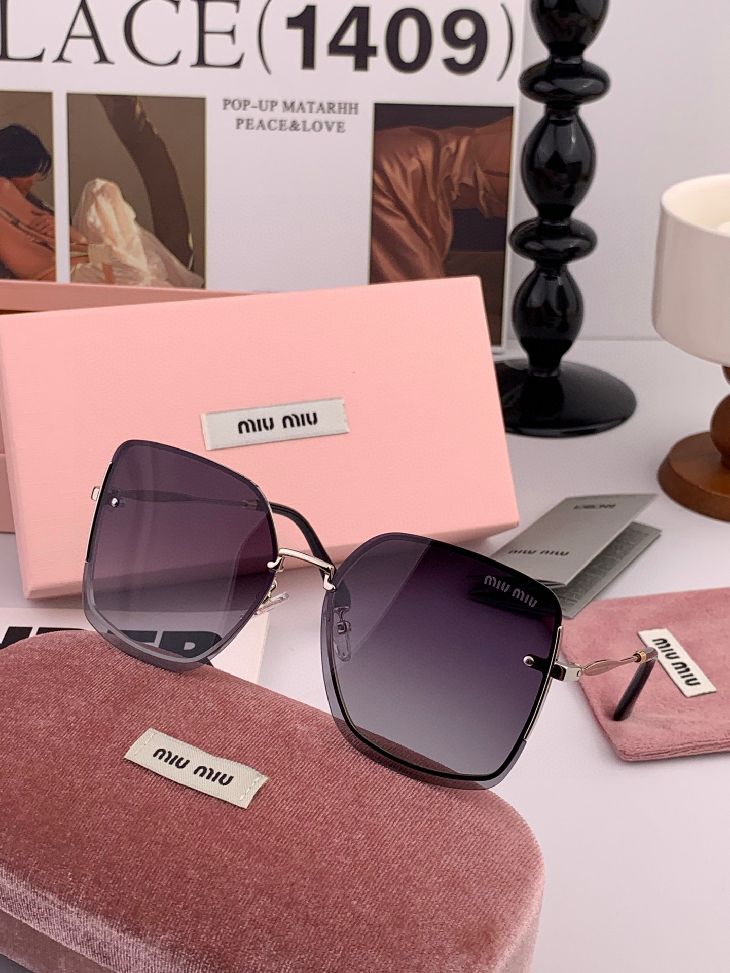  🔺 【缪缪 TR偏光太阳镜】2025开春新款 潮流爆款 时尚方框偏光太阳镜 高品质 佩戴舒适 网红潮款