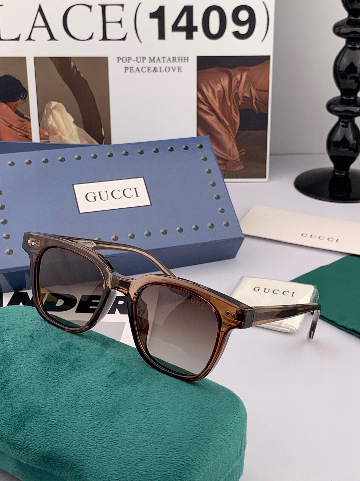   🔺 【GUCCI】2025开春新款 潮流爆款 时尚圆框偏光太阳镜 高品质 佩戴舒适 网红潮款墨镜 女