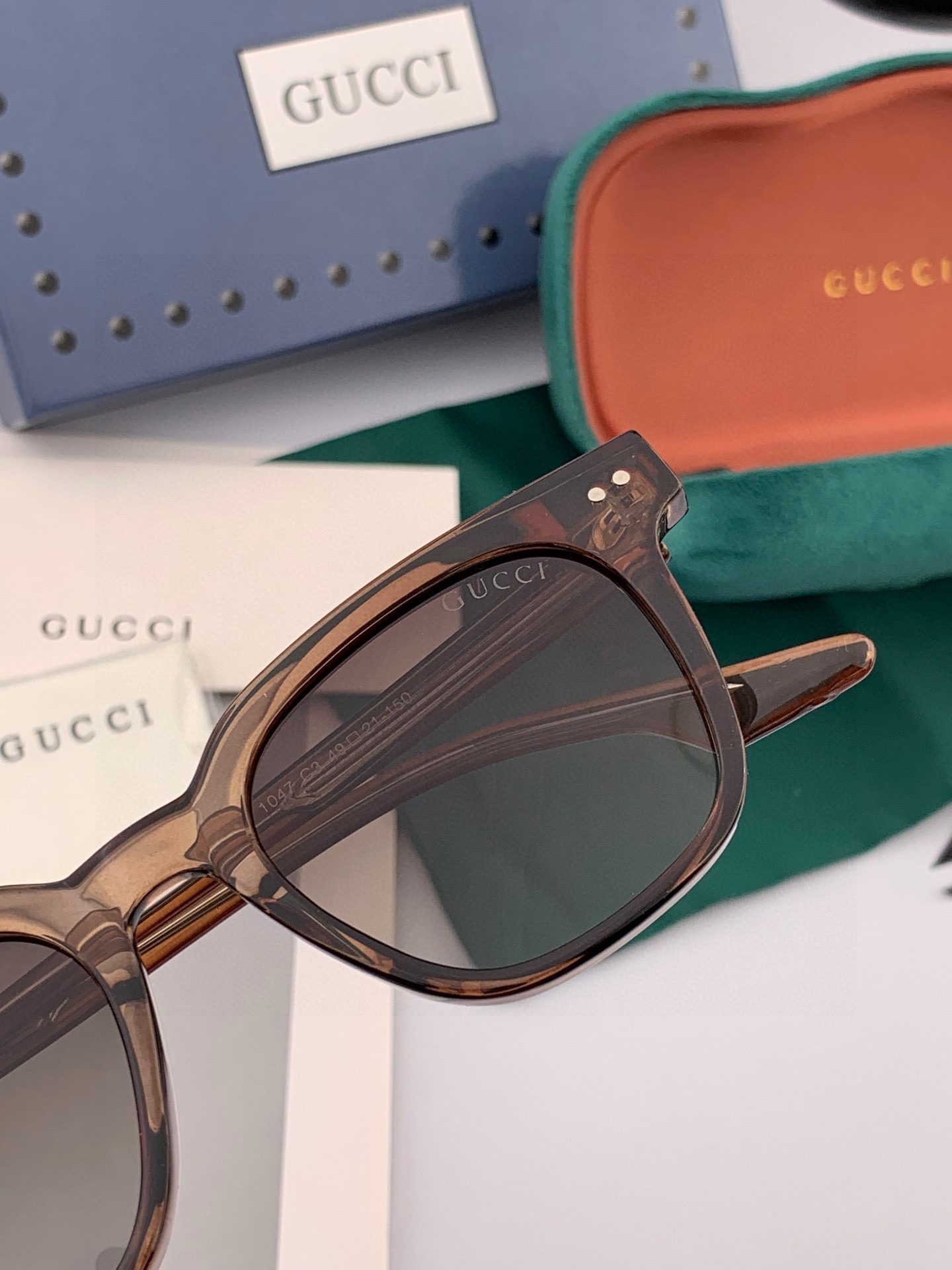  🔺 【GUCCI】2025开春新款 潮流爆款 时尚圆框偏光太阳镜 高品质 佩戴舒适 网红潮款墨镜 女