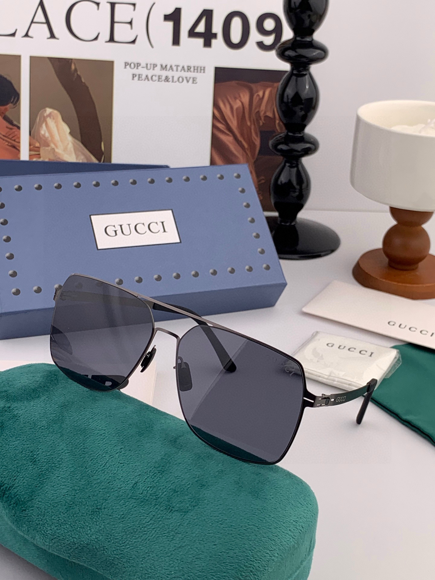 ♦️GUCCI 2025新款男女情侣款太阳镜多边形墨镜iP电镀永不褪色 超轻超有弹性整幅眼镜无螺丝重要的