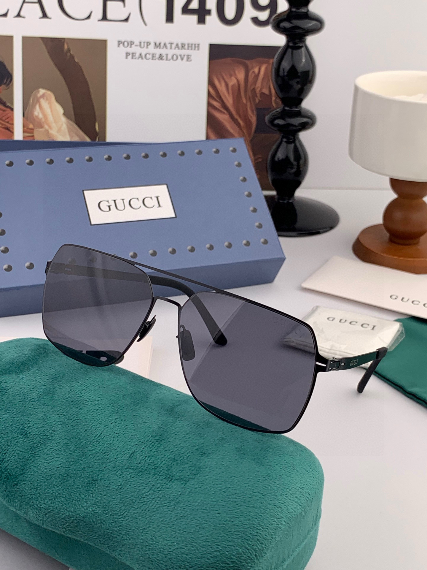 ♦️GUCCI 2025新款男女情侣款太阳镜多边形墨镜iP电镀永不褪色 超轻超有弹性整幅眼镜无螺丝重要的