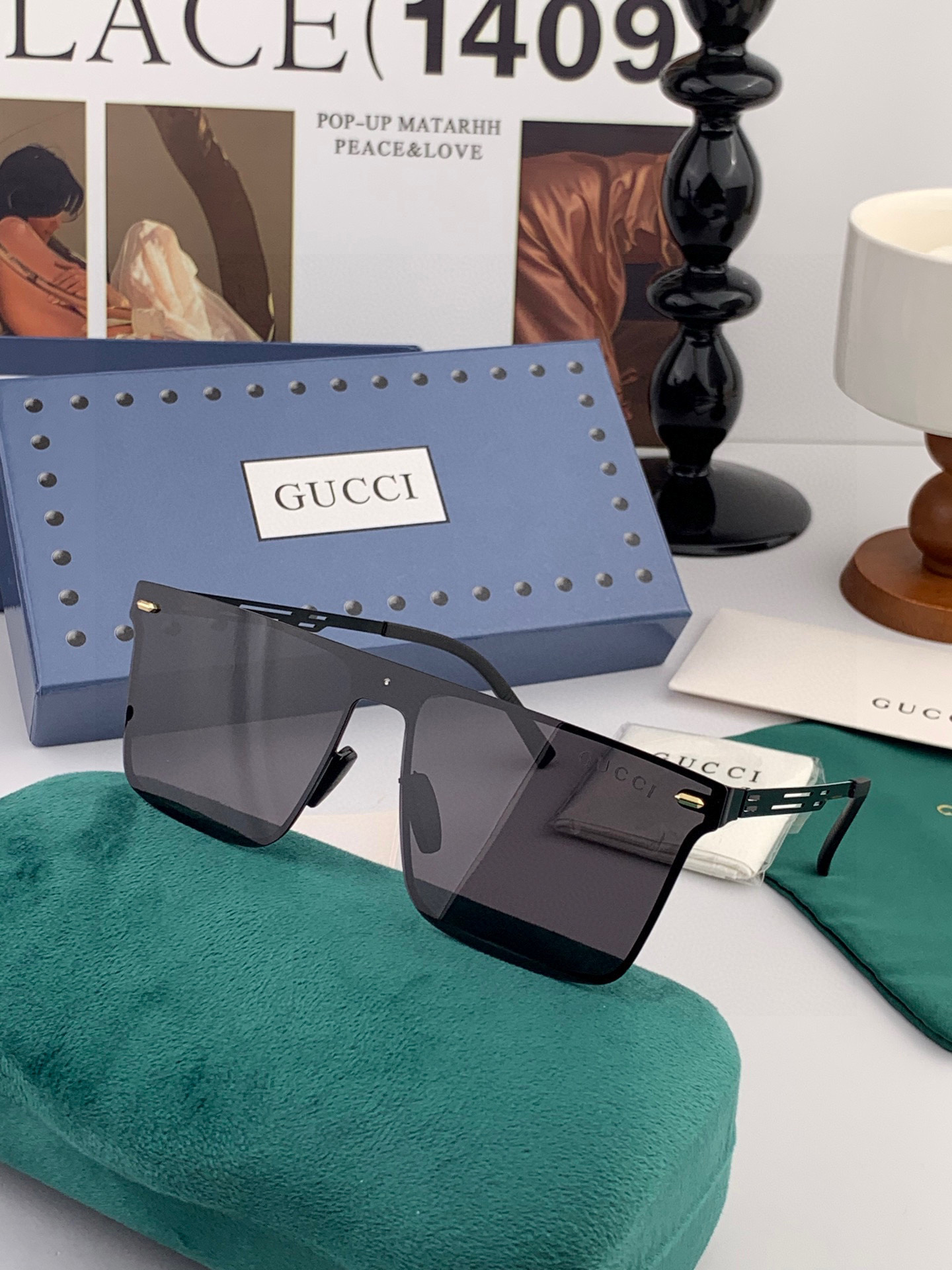 ♦️ GUCCI 2025新款男女情侣款太阳镜多边形墨镜iP电镀永不褪色 超轻超有弹性整幅眼镜无螺丝重要