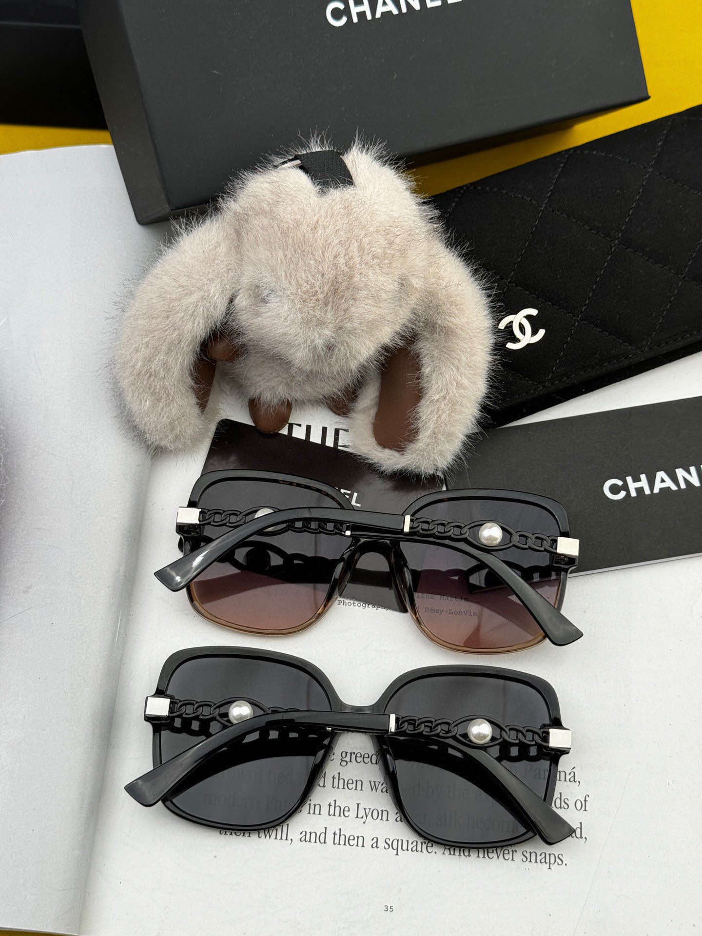 🔺CHANEL🔻2025官方早春新款，众多明星同款色香奈儿‼️‼️新款珍珠大框偏光墨镜 ，🌈🌈宝丽来超清