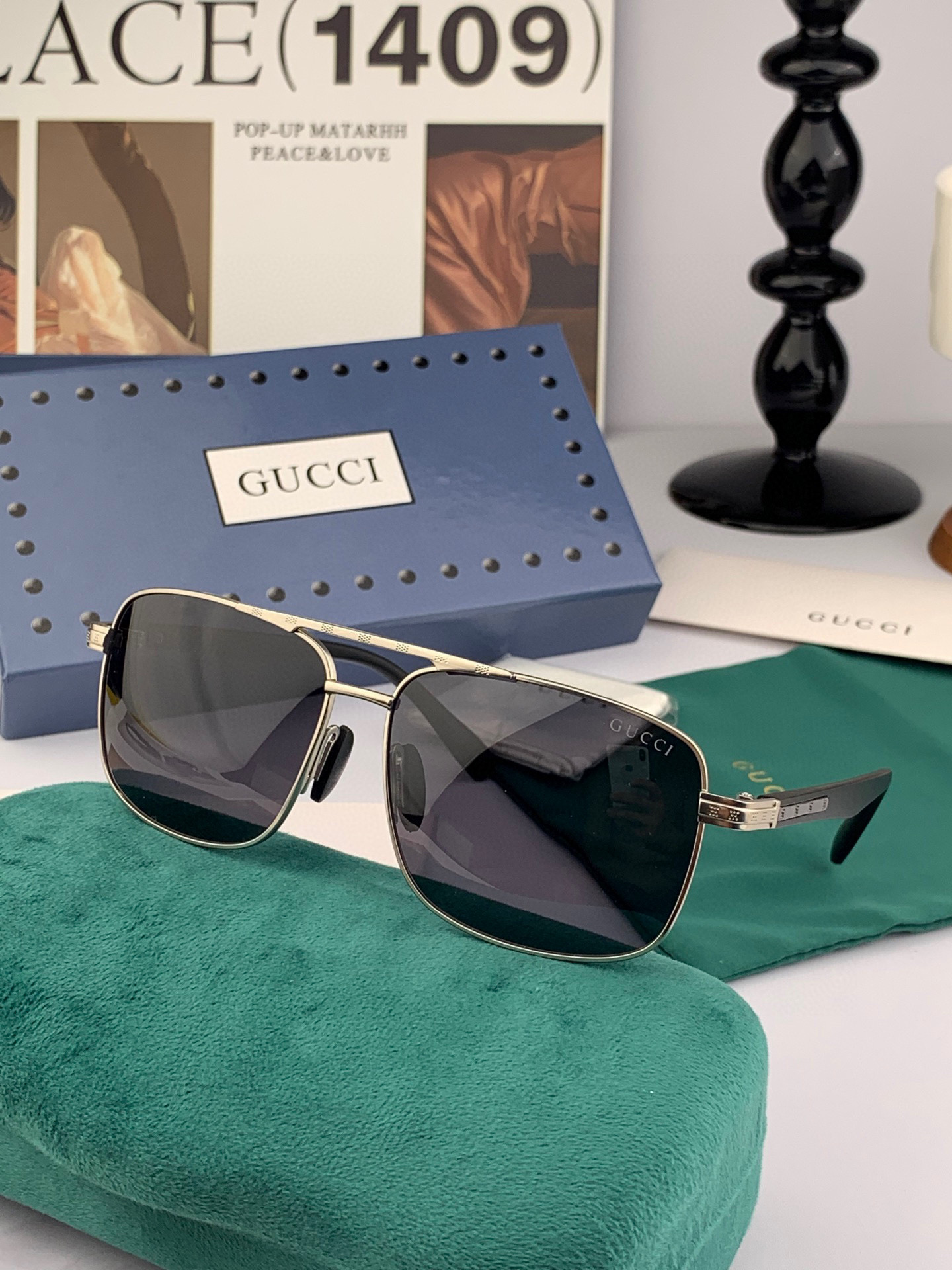   GUCCI。  高品质男女款墨镜   👍 进口宝丽来偏光镜片  。 开车钓鱼都可 。百搭显瘦墨镜韩版