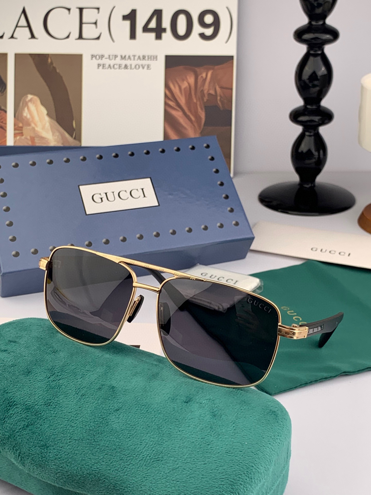   GUCCI。  高品质男女款墨镜   👍 进口宝丽来偏光镜片  。 开车钓鱼都可 。百搭显瘦墨镜韩版