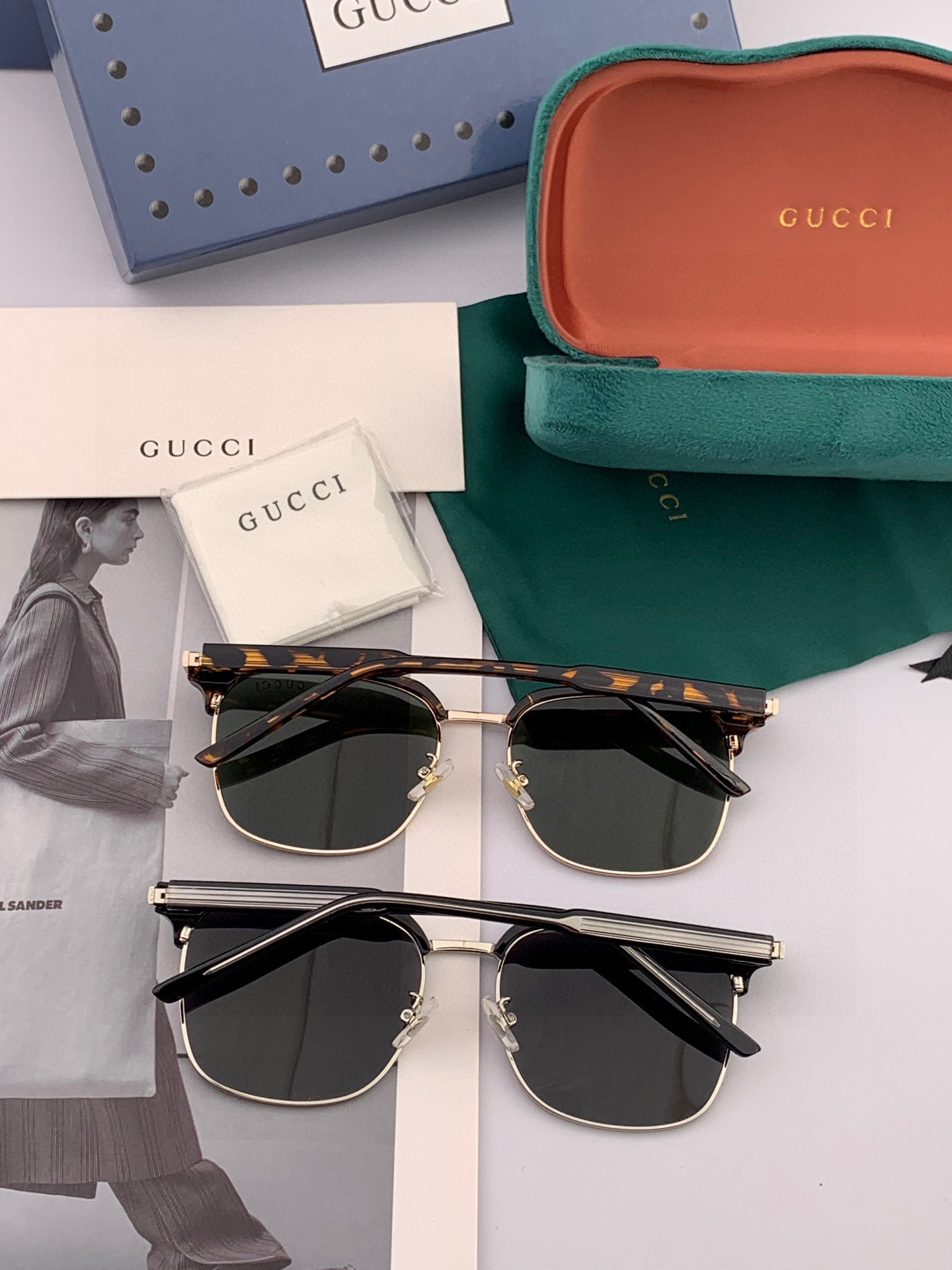  🔺 【GUCCI-偏光太阳镜】2025开春新款 潮流爆款 时尚方框偏光太阳镜 高品质 佩戴舒适 网红潮
