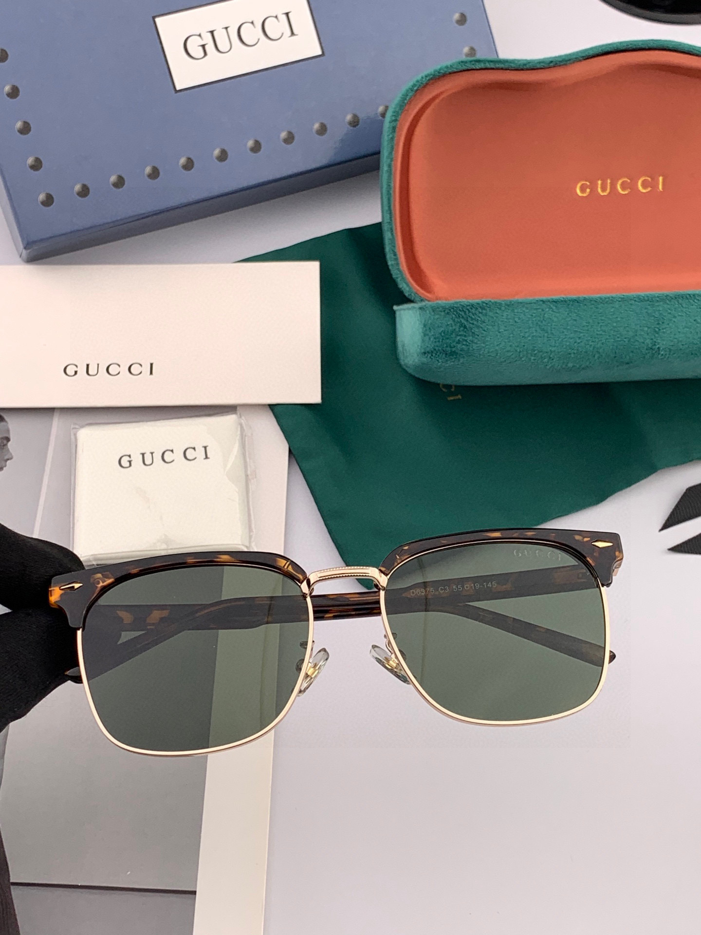  🔺 【GUCCI-偏光太阳镜】2025开春新款 潮流爆款 时尚方框偏光太阳镜 高品质 佩戴舒适 网红潮