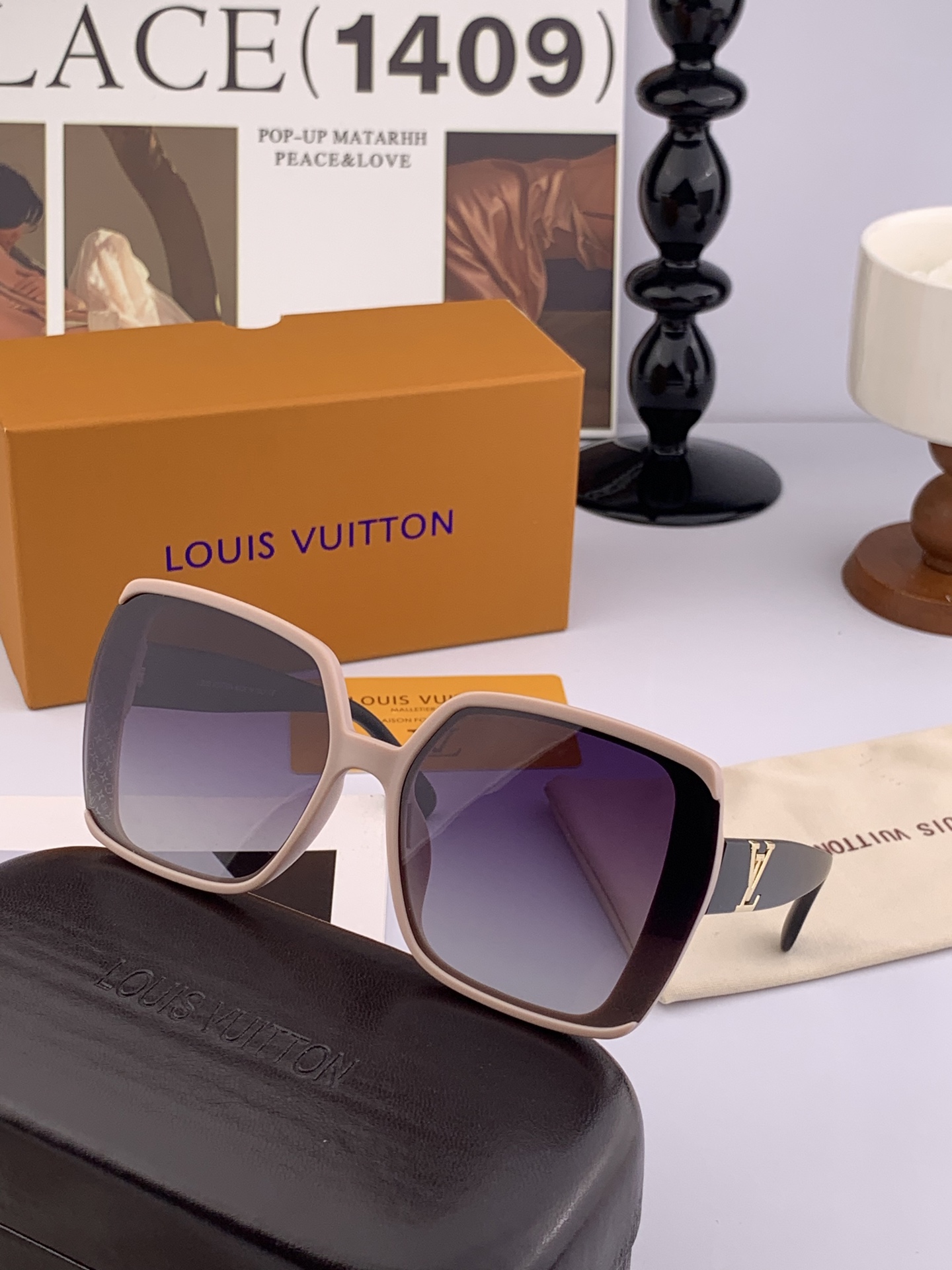    【TR偏光系列】lv大框太阳镜墨镜经典的方框设计，不挑脸型，无论搭配大衣还是连衣裙都非常显气质偏光