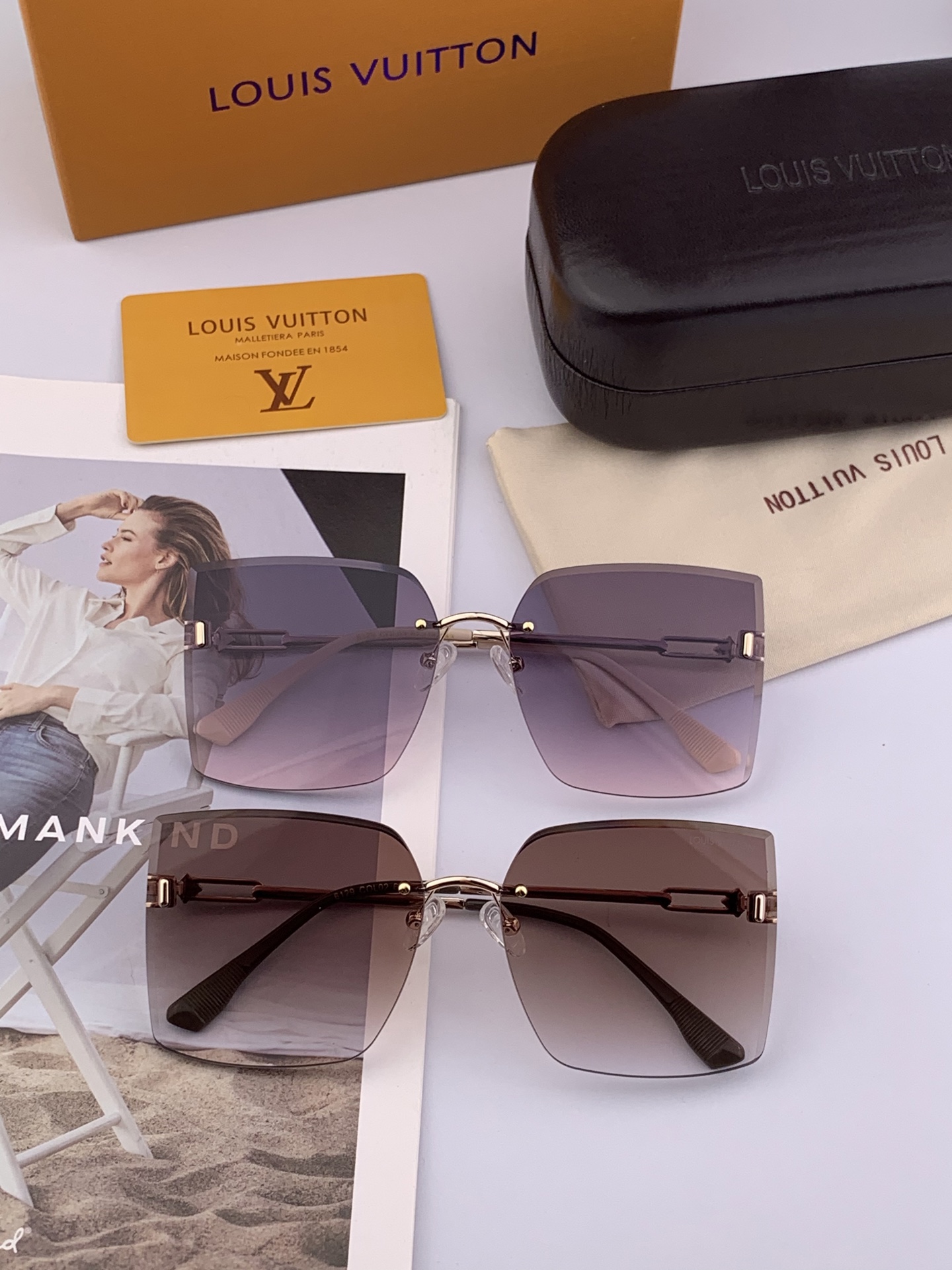 【尼龙系列】lv大框太阳镜墨镜经典的方框设计，不挑脸型，无论搭配大衣还是连衣裙都非常显气质尼龙镜片预防紫
