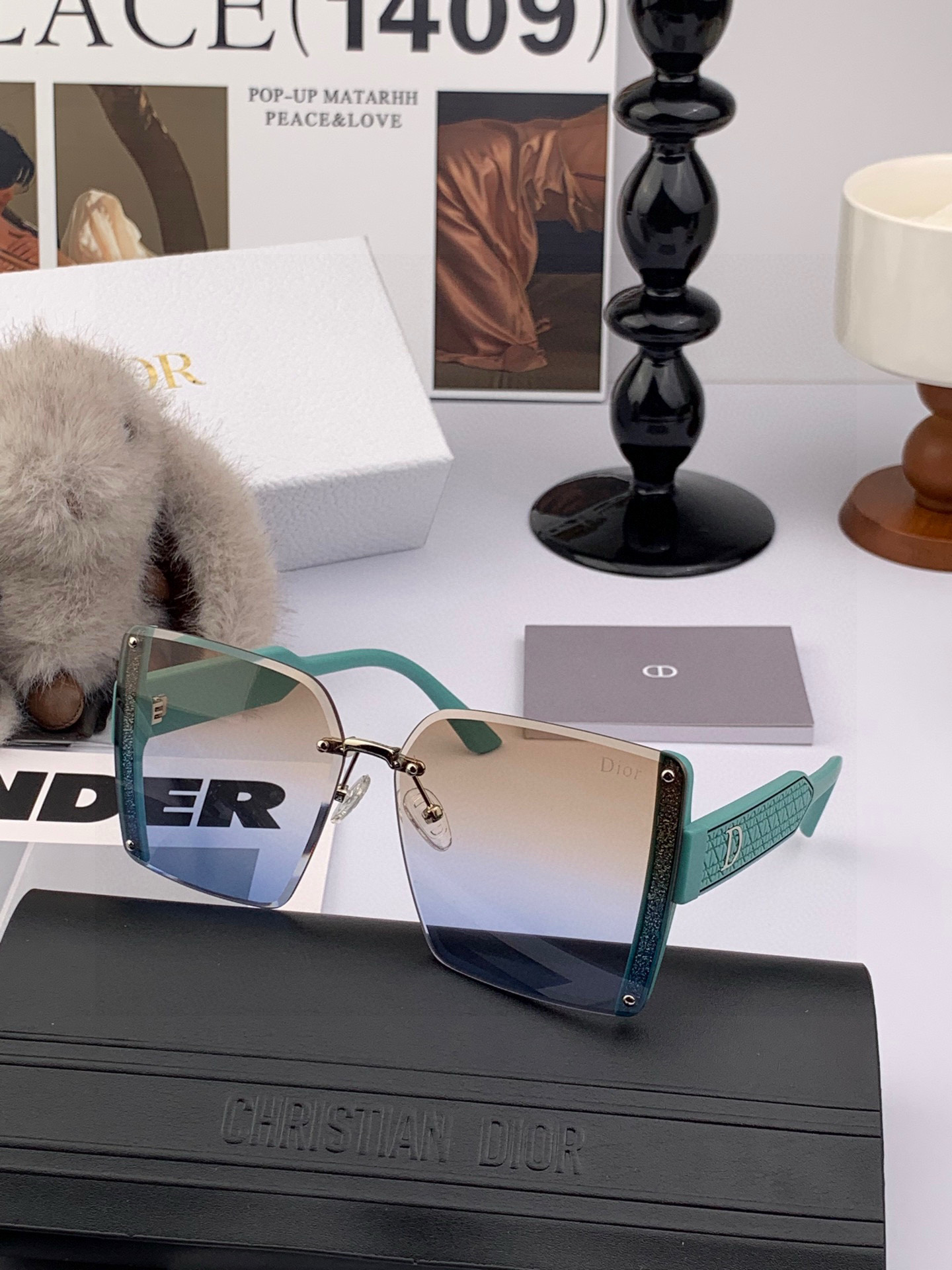 🔺 【DIOR-迪奥】2025开春新款 潮流爆款 时尚方框偏光太阳镜 高品质 佩戴舒适 网红潮款墨镜 女