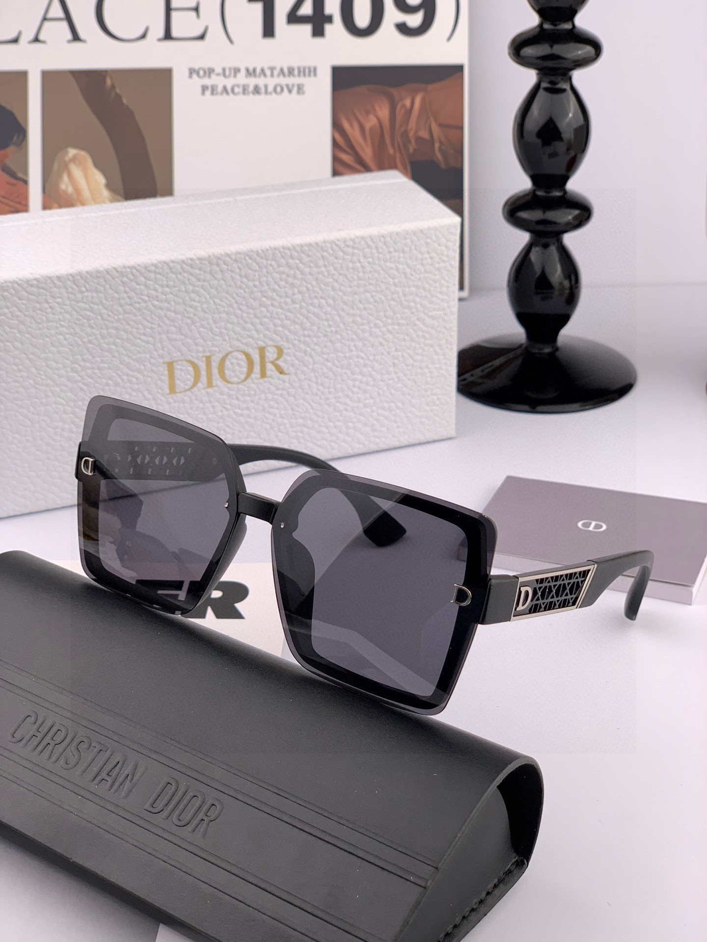  🔺 【DIOR-迪奥】2025开春新款 潮流爆款 时尚方框偏光太阳镜 高品质 佩戴舒适 网红潮款墨镜 