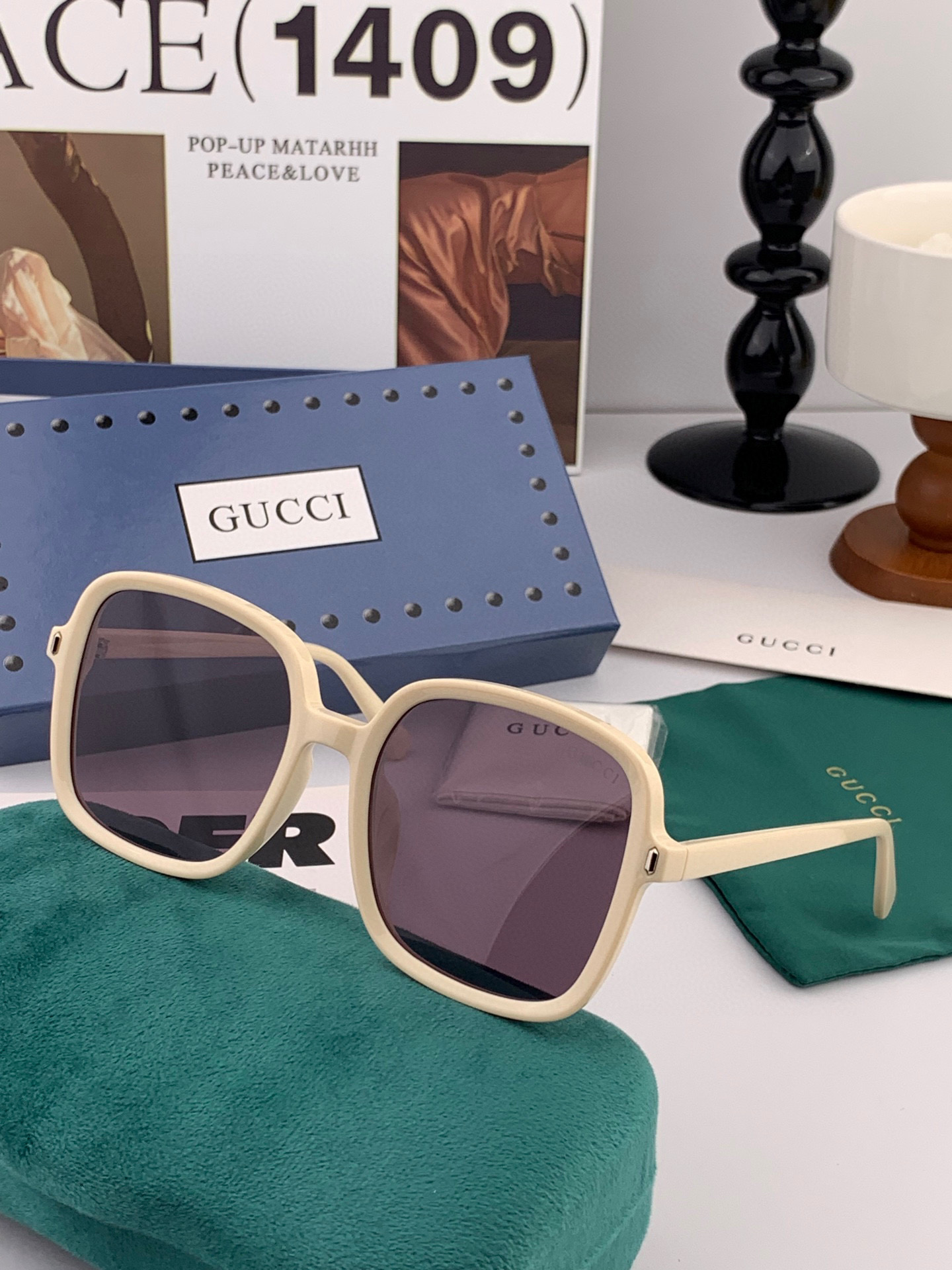  🔺GUCCI🔻古驰 GG方框太阳镜 完美品质 🎓独特设计  适合各种脸型 亮相时装周 超时尚百搭 实物