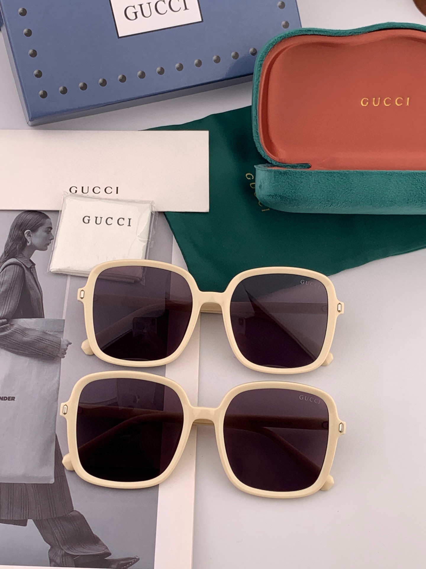  🔺GUCCI🔻古驰 GG方框太阳镜 完美品质 🎓独特设计  适合各种脸型 亮相时装周 超时尚百搭 实物