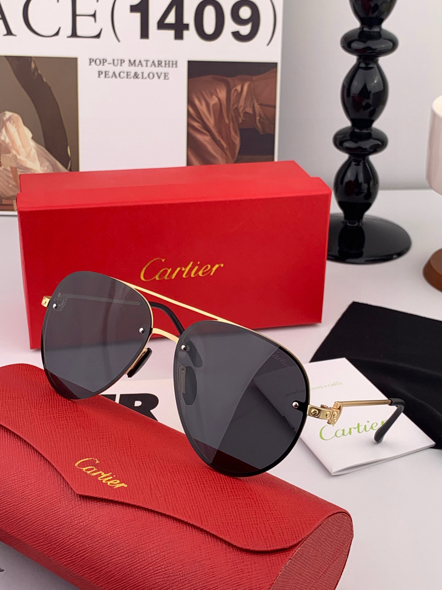  【Cartier  卡地亚】 👑男女款偏光墨镜  双色烤漆工艺  进口宝丽来偏光镜片   顶级做工彰显