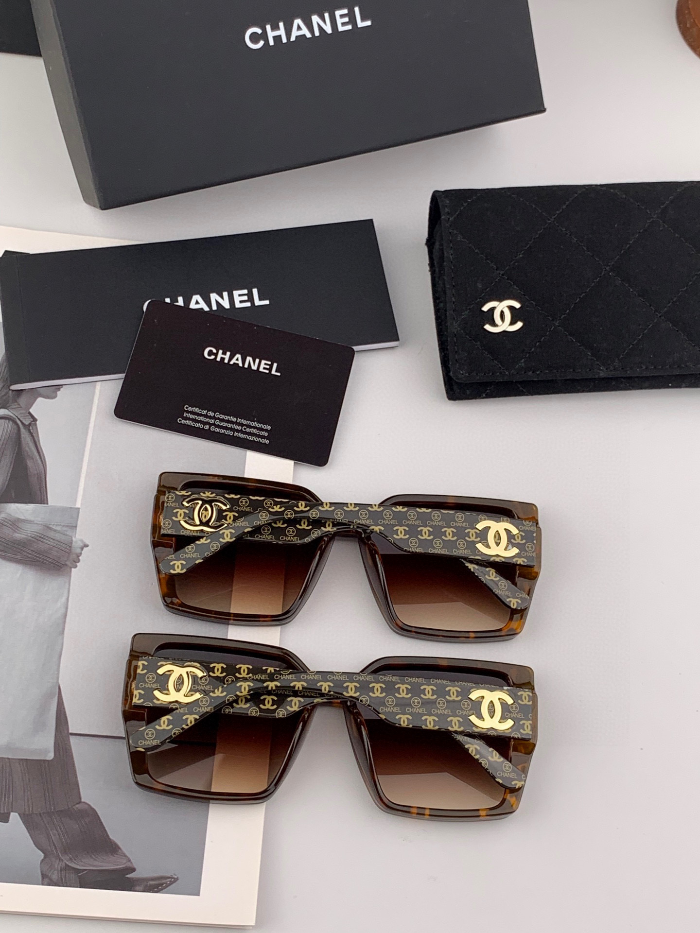 🔺CHANEL🔻2025官方早春新款，众多明星同款色香奈儿‼️‼️新款大框墨镜 ，🌈🌈宝丽来超清太阳镜🔝