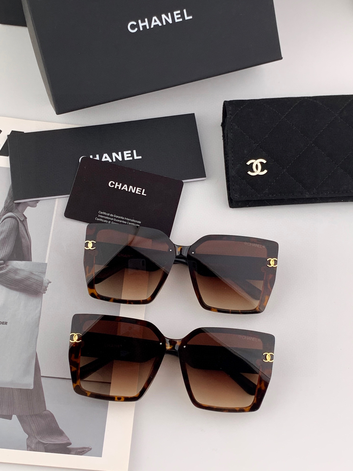 🔺CHANEL🔻2025官方早春新款，众多明星同款色香奈儿‼️‼️新款大框墨镜 ，🌈🌈宝丽来超清太阳镜🔝