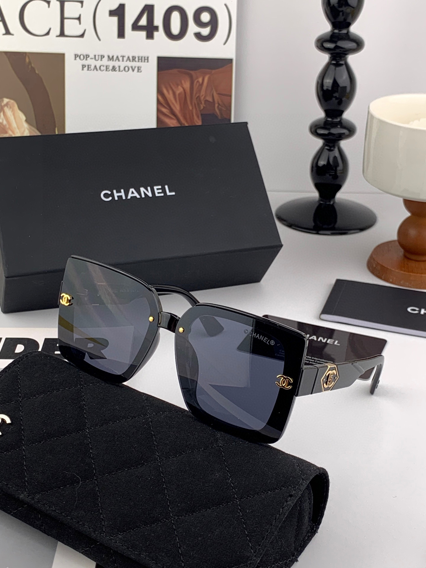 🔺CHANEL🔻2025官方早春新款，众多明星同款色香奈儿‼️‼️新款大框墨镜 ，🌈🌈宝丽来超清太阳镜🔝