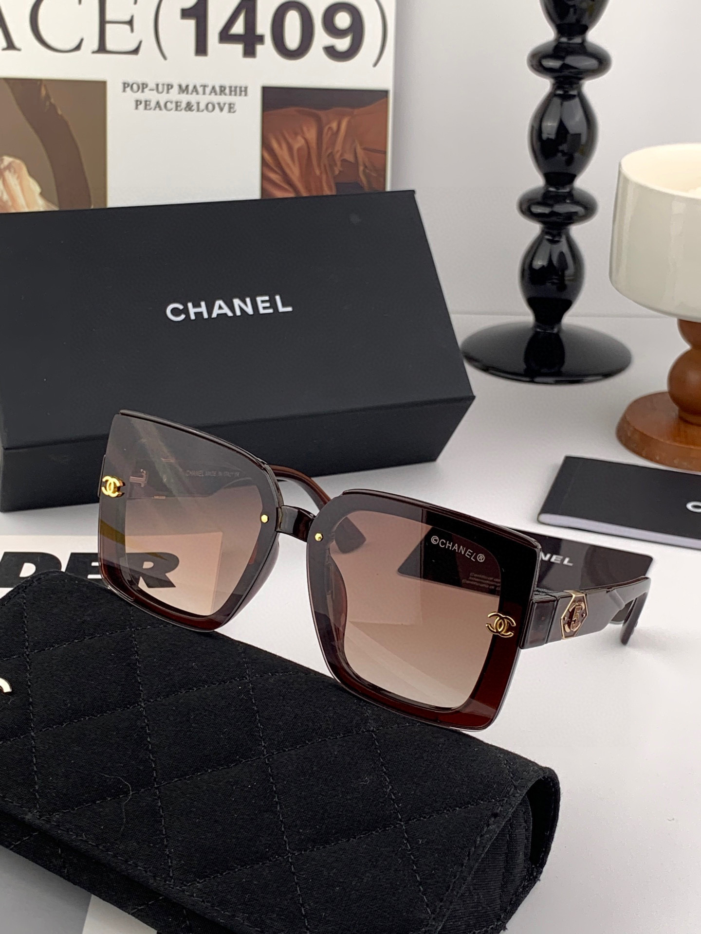 🔺CHANEL🔻2025官方早春新款，众多明星同款色香奈儿‼️‼️新款大框墨镜 ，🌈🌈宝丽来超清太阳镜🔝