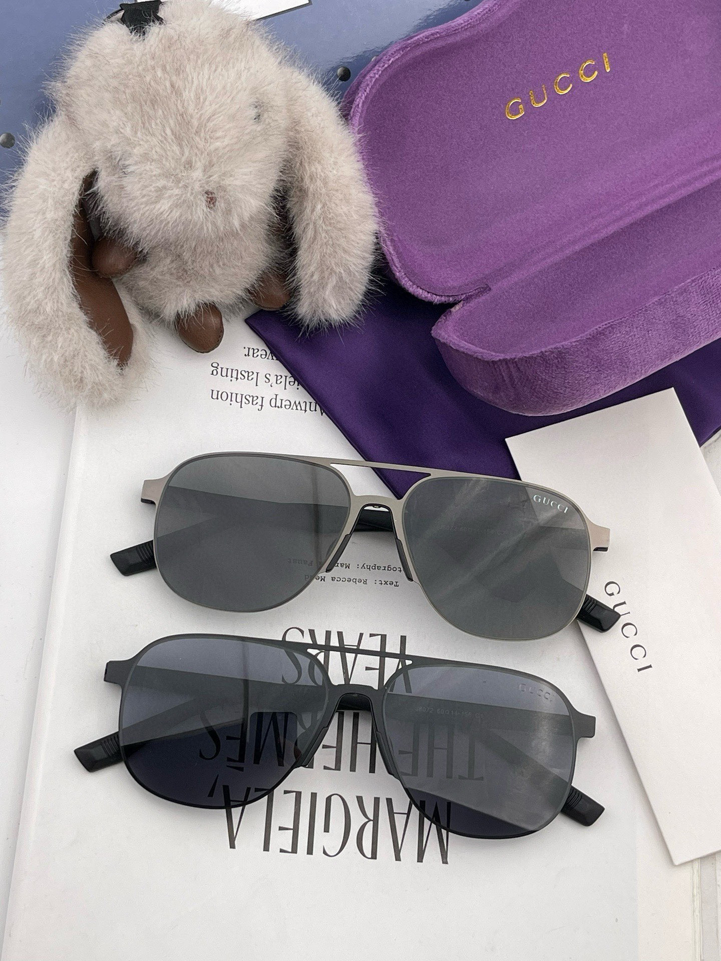         GUCCI 男款炫彩飞行员偏光太阳镜 ❤️材质：高清尼龙加厚卡槽高清偏光镜片 🌹无边框镜