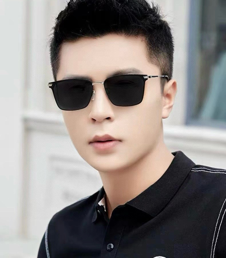         GUCCI 男款炫彩飞行员偏光太阳镜 ❤️材质：高清尼龙加厚卡槽高清偏光镜片 🌹无边框镜