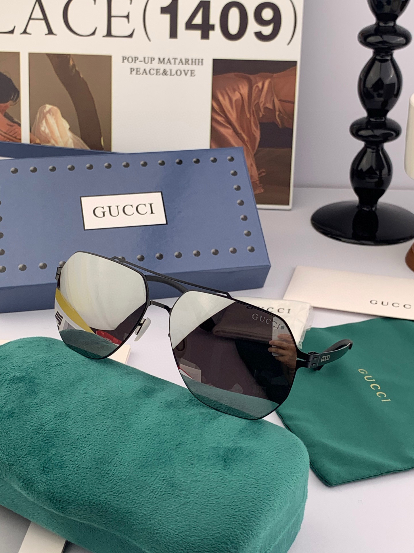   GUCCI 新款超轻无螺丝压不坏系列情侣款太阳镜高清尼龙镜片 商务旅行版 绅士高清太阳眼镜 （舒适