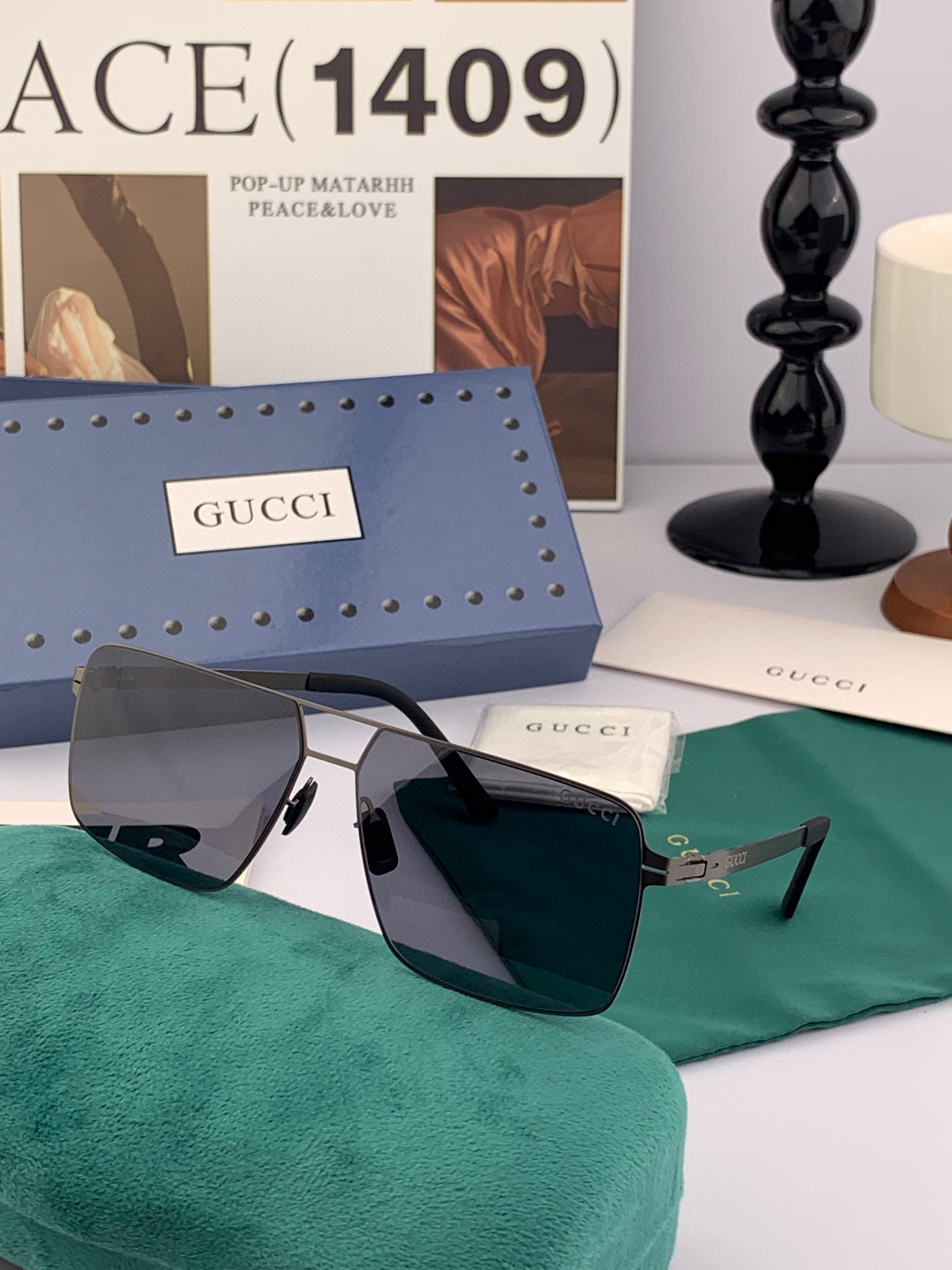   Gucci 2025春夏新款超轻无螺丝压不坏系列情侣款太阳镜高清尼龙镜片🦅完美品质，适合各种脸型，经