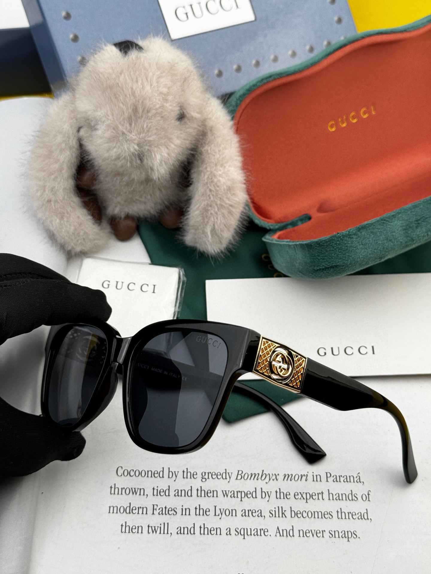  🔺 【GUCCI】2025开春新款 潮流爆款 时尚方框太阳镜 高品质 佩戴舒适 网红潮款墨镜 型号：G