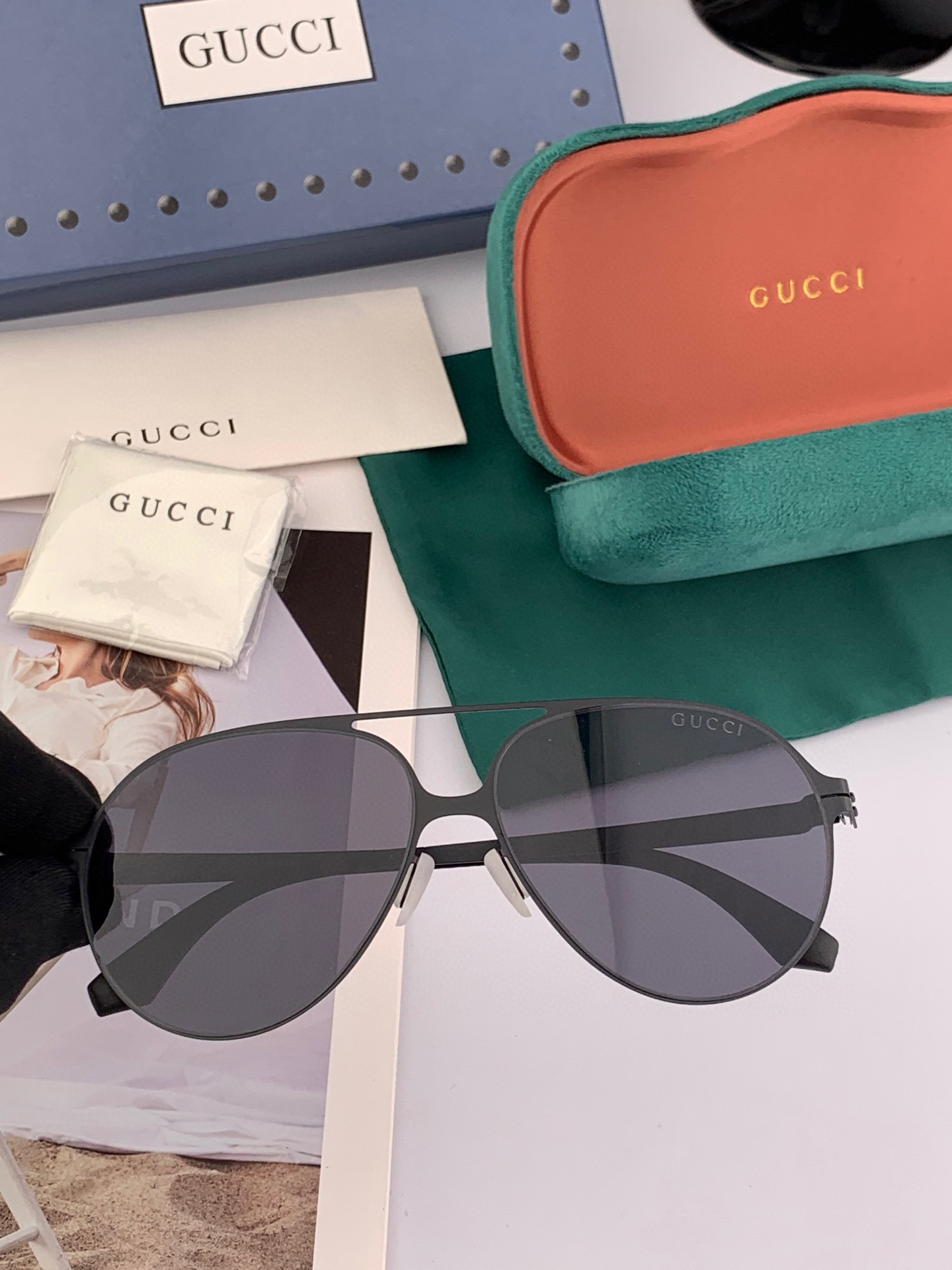   GUCCI 官网原版 2025新款太阳眼镜 全金属时尚大方框墨镜 高档电镀工艺 品质稳稳滴💪超轻盈 