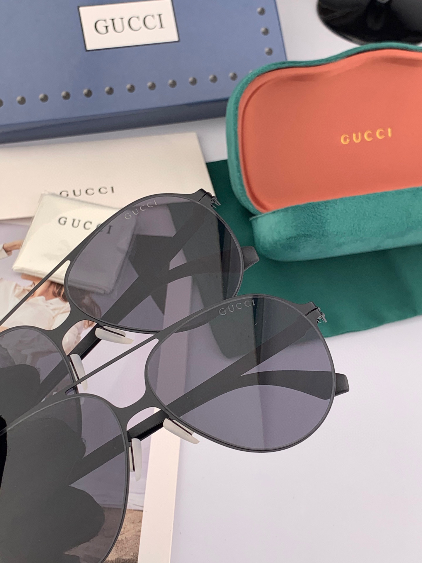   GUCCI 官网原版 2025新款太阳眼镜 全金属时尚大方框墨镜 高档电镀工艺 品质稳稳滴💪超轻盈 