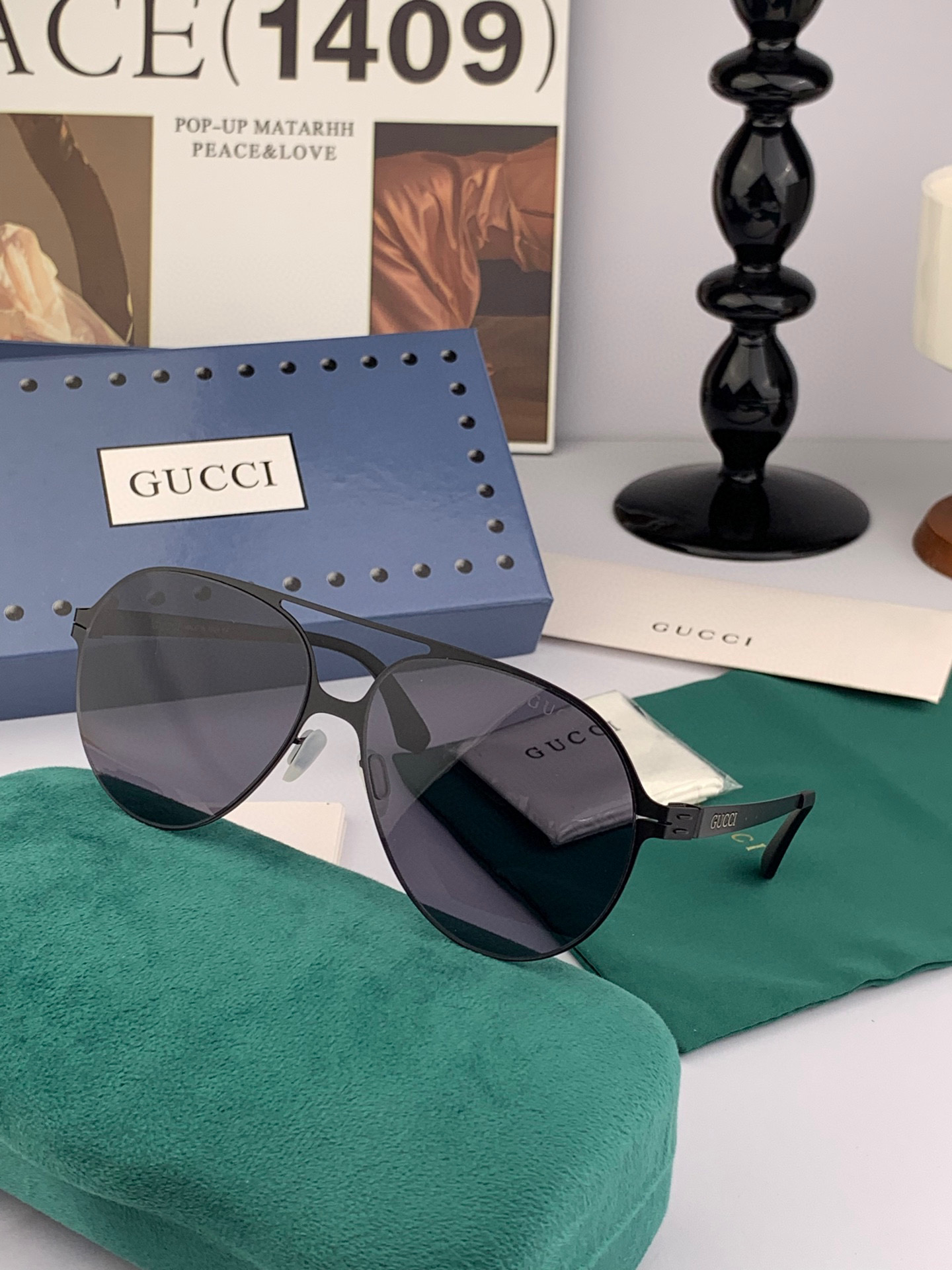   GUCCI 官网原版 2025新款太阳眼镜 全金属时尚大方框墨镜 高档电镀工艺 品质稳稳滴💪超轻盈 