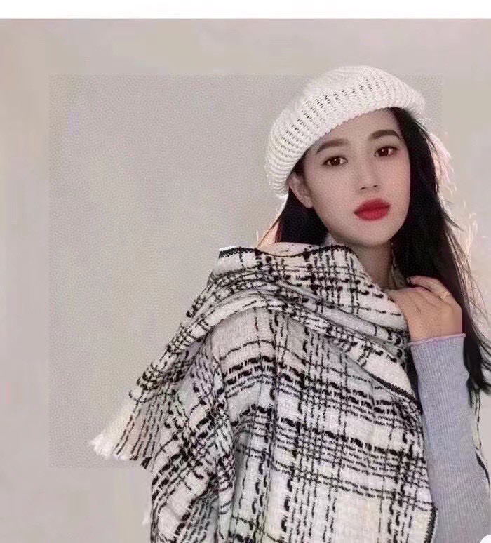  ‼️新😘😘香奈儿（CHANEL）年度最美‼️ 【双C编织格纹披肩】独家渠道原单货‼️年度最新力作 顶极