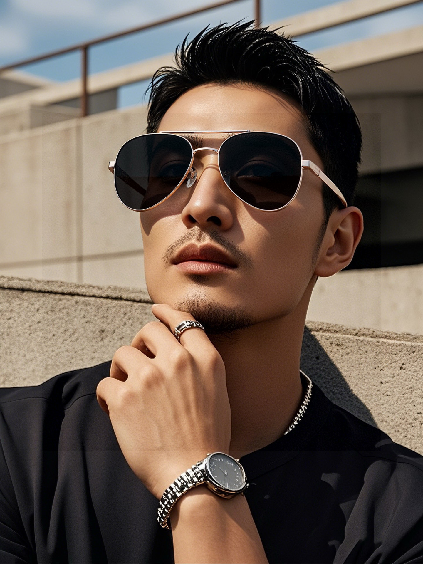   【阿玛尼】2025新款超百搭金属尼龙太阳镜、造型轮廓超大镜框完美修饰脸型，时尚超级百搭 ！型号：A2