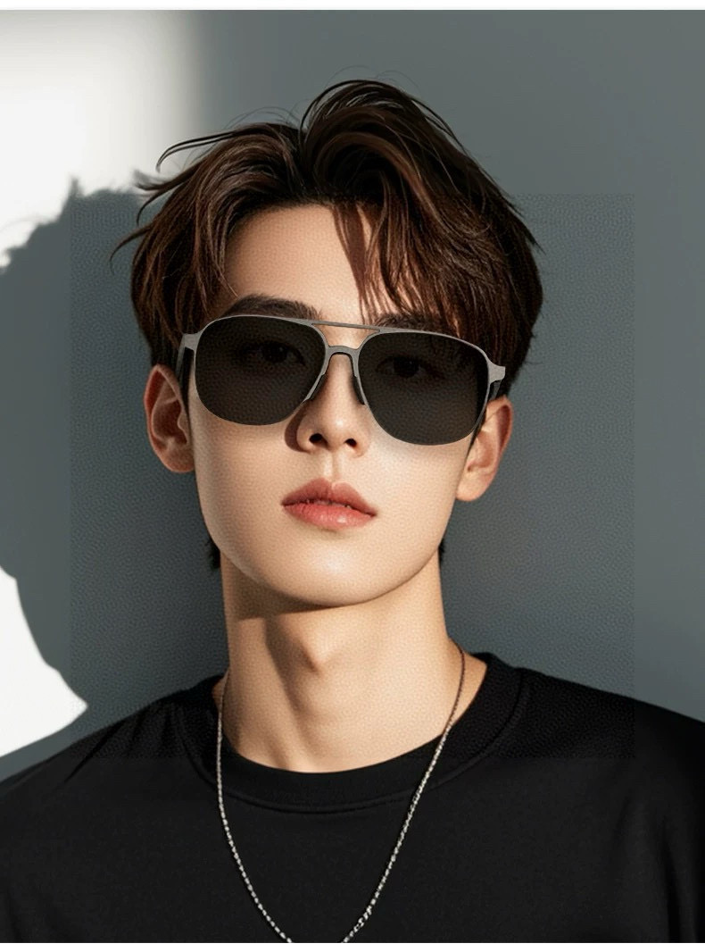        GUCCI 男款炫彩飞行员偏光太阳镜 ❤️材质：高清尼龙加厚卡槽高清偏光镜片 🌹无边框镜架