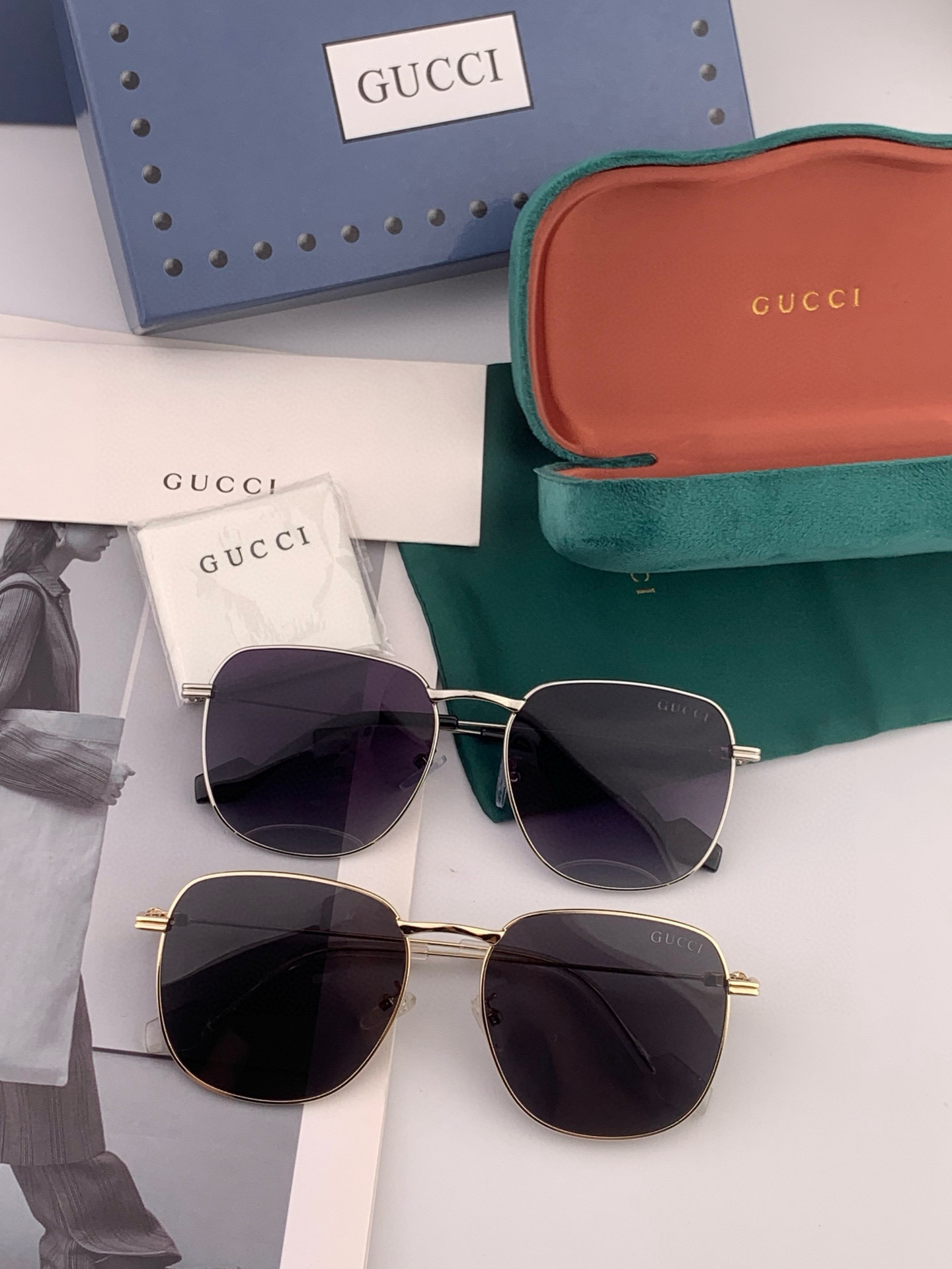    🔺 Gucci 🔻2025官方新款 众多明星同款色‼️‼️新款大框偏光墨镜 🌈🌈宝丽来超清加厚太阳