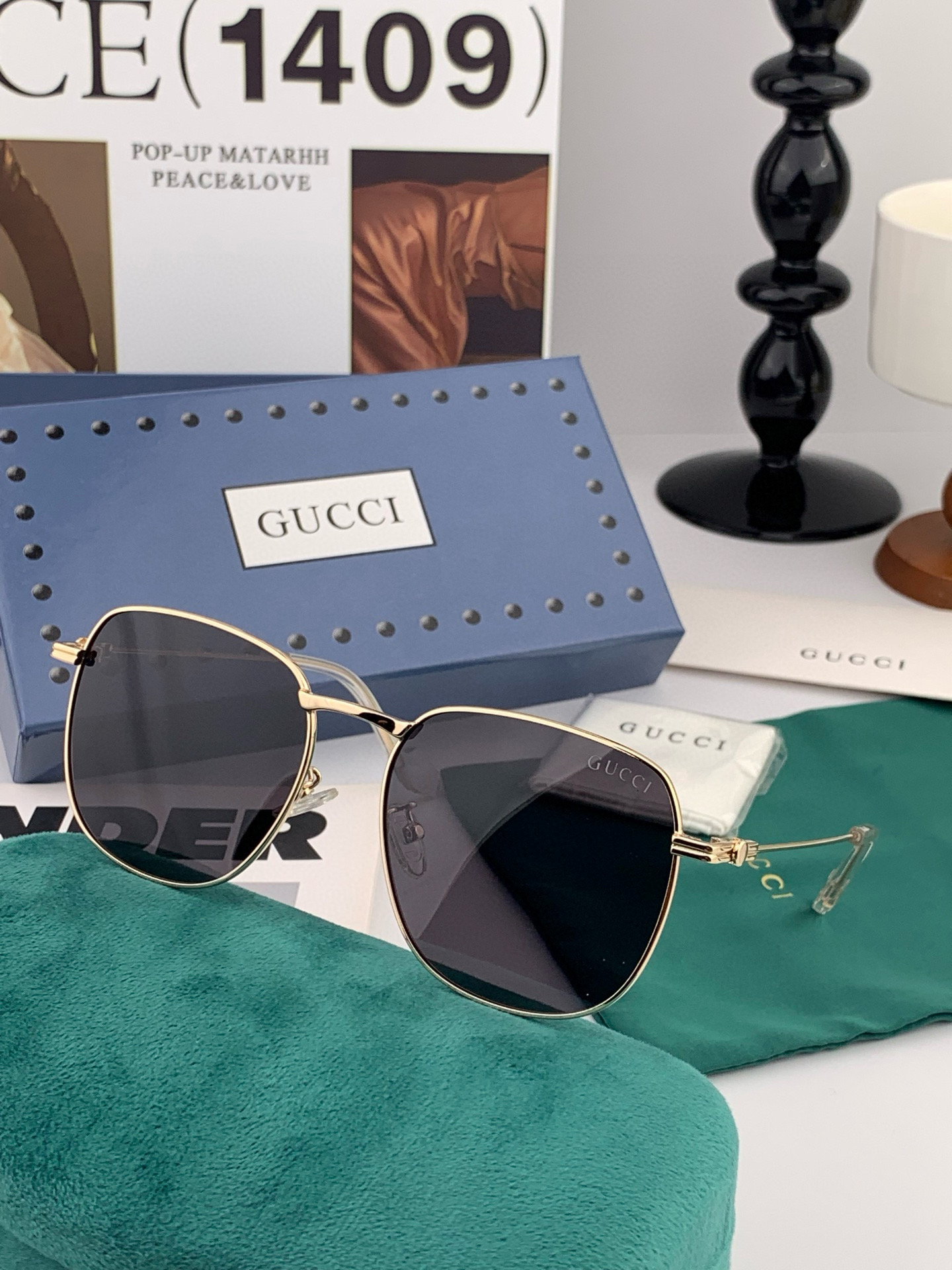    🔺 Gucci 🔻2025官方新款 众多明星同款色‼️‼️新款大框偏光墨镜 🌈🌈宝丽来超清加厚太阳