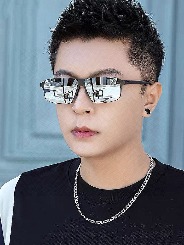         GUCCI 男款炫彩飞行员偏光太阳镜 ❤️材质：高清尼龙加厚卡槽高清偏光镜片 🌹无边框镜