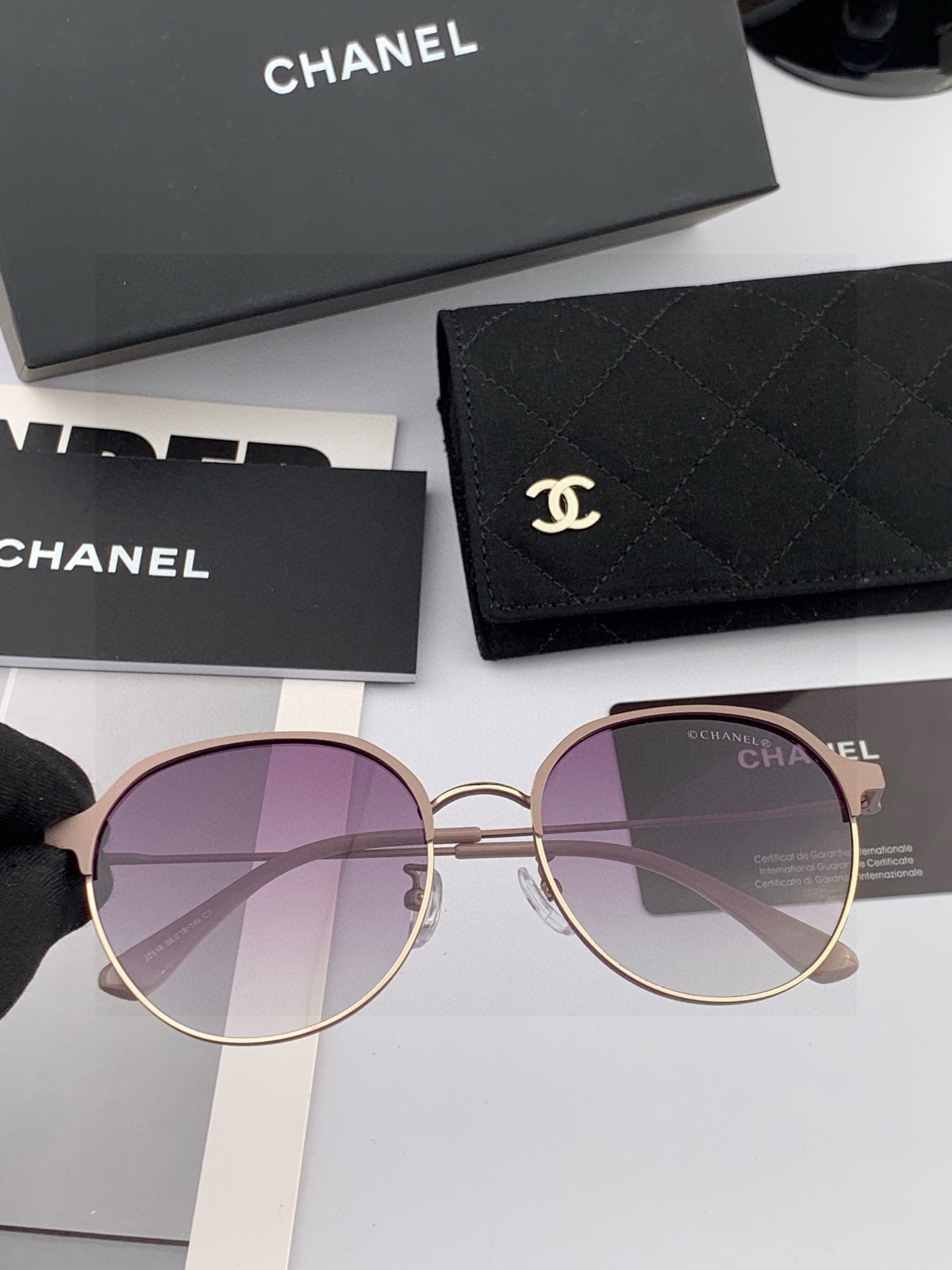 🔺 【香奈儿】2025开春新款 潮流爆款 时尚圆框太阳镜 高品质 佩戴舒适 网红潮款墨镜 女士高清太阳镜
