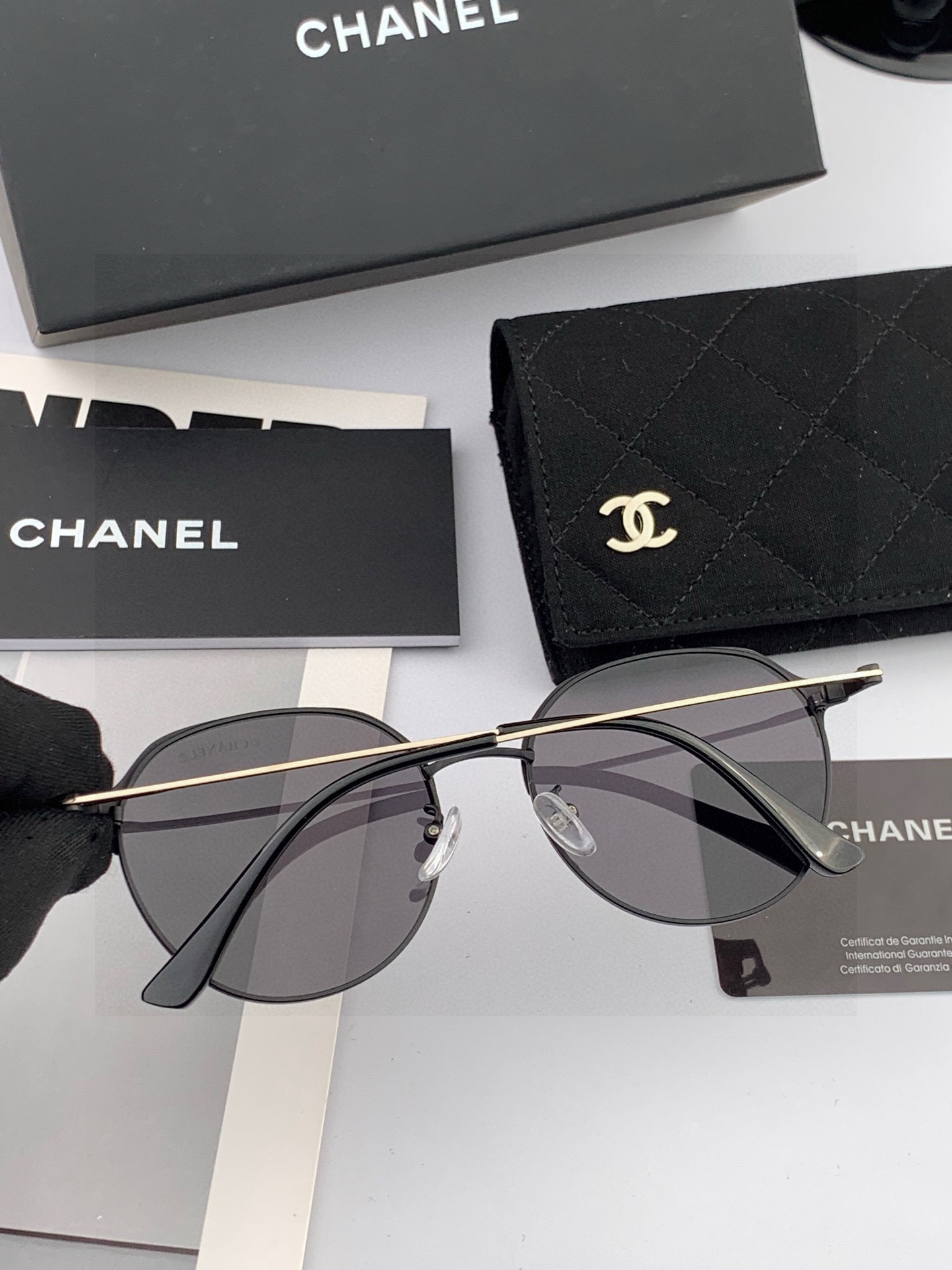 🔺 【香奈儿】2025开春新款 潮流爆款 时尚圆框太阳镜 高品质 佩戴舒适 网红潮款墨镜 女士高清太阳镜