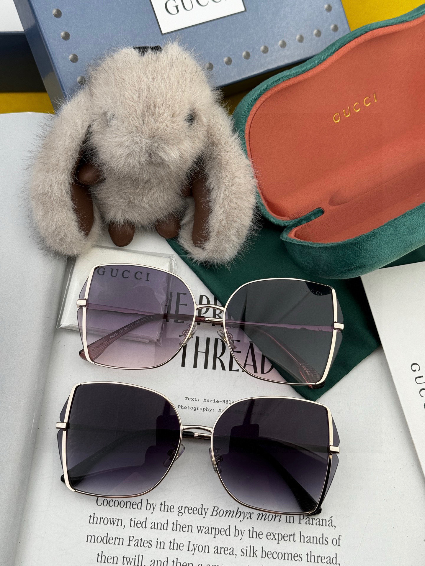 【尼龙偏光系列】GUCCI无框太阳镜墨多边形设计，不挑脸型，无论搭配大衣还是连衣裙都非常显气质尼龙偏光镜