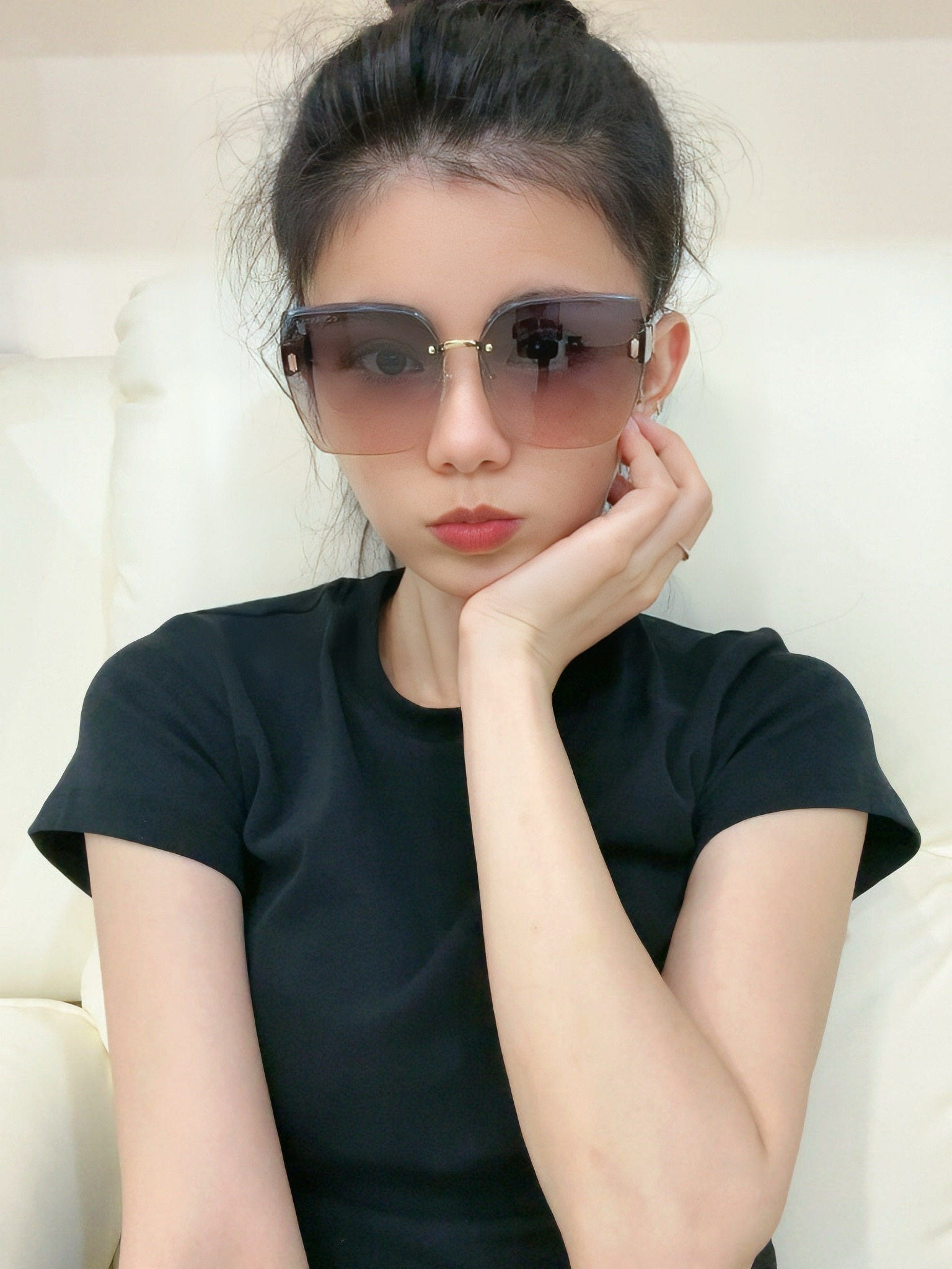 香奈儿 2025新款女士方框太阳眼镜 开车墨镜 新款金属无框太阳镜 时尚大方 舒适轻盈 精致奢华 超轻 