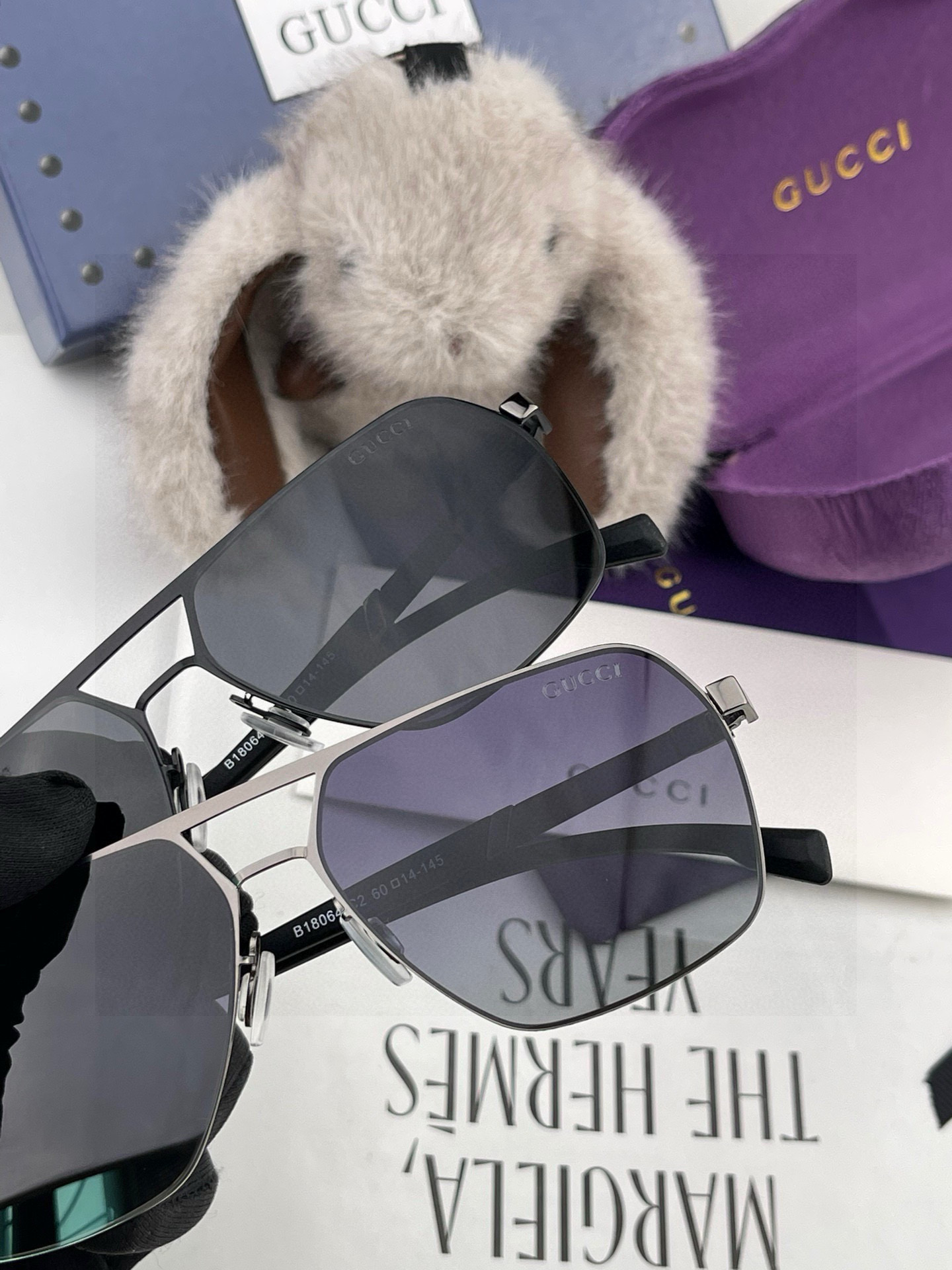         GUCCI 男款炫彩飞行员偏光太阳镜 ❤️材质：高清尼龙加厚卡槽高清偏光镜片 🌹无边框镜