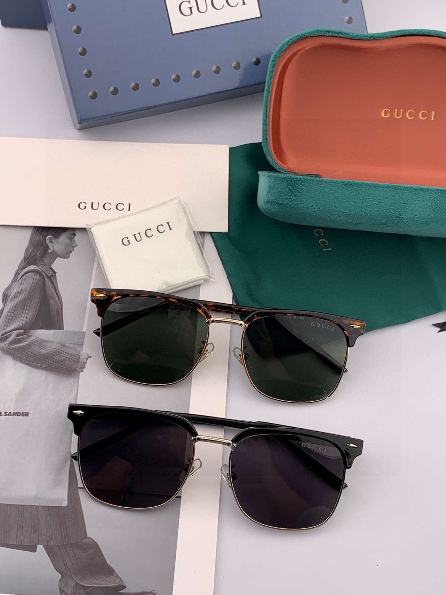  🔺 【GUCCI-偏光太阳镜】2025开春新款 潮流爆款 时尚方框偏光太阳镜 高品质 佩戴舒适 网红潮